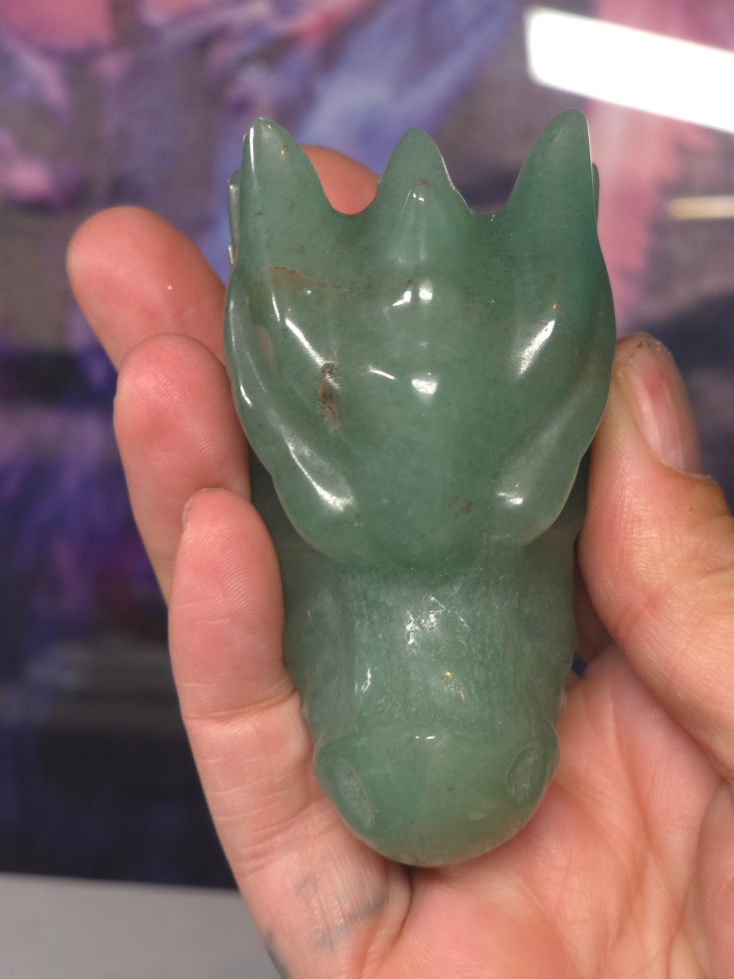 Green aventurine small drsgons head