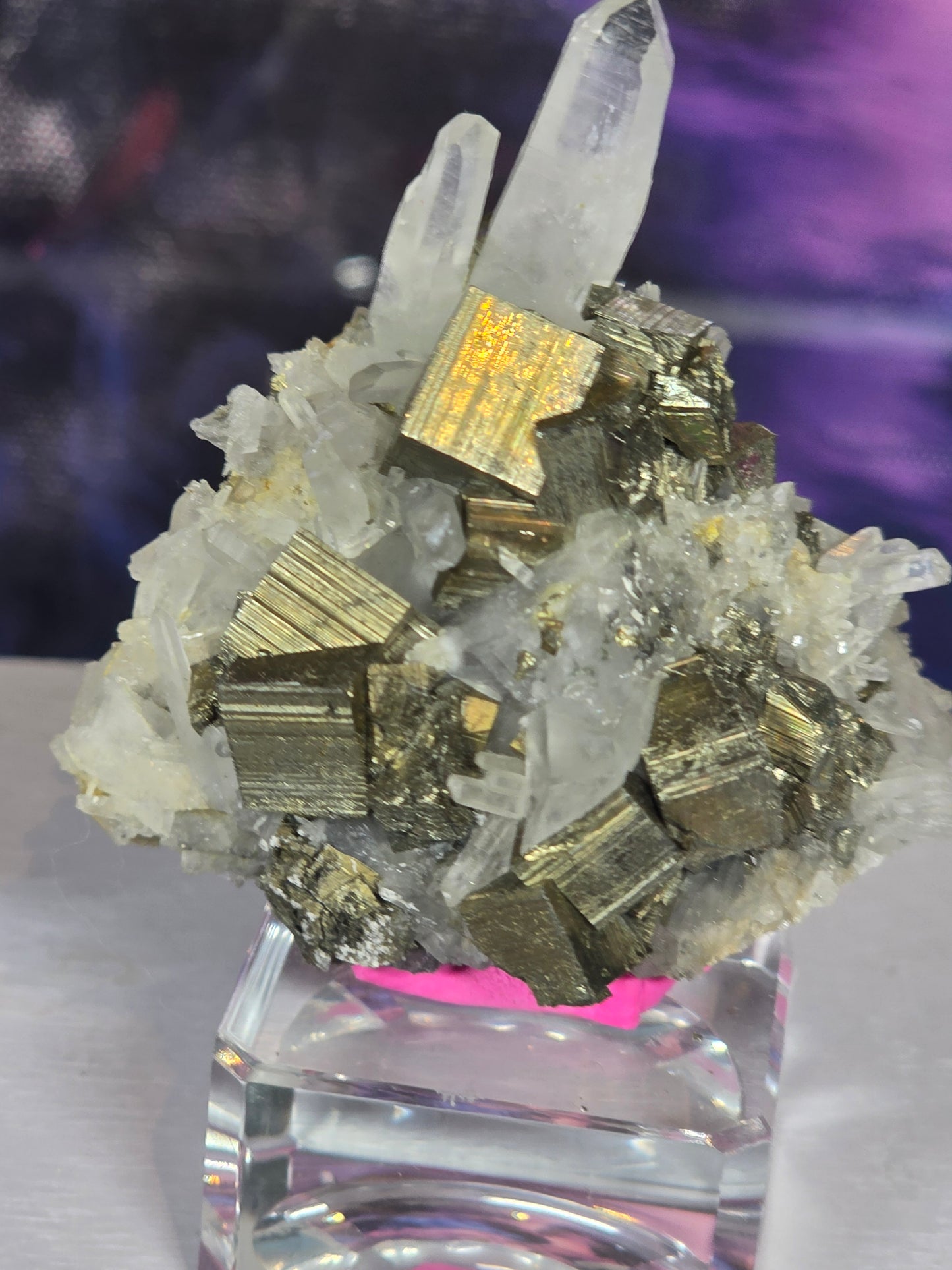 Pyrite in quartz specimen rare