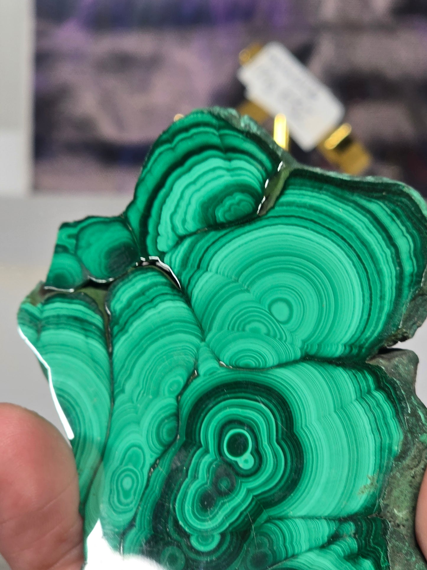 Polished malachite slab 8