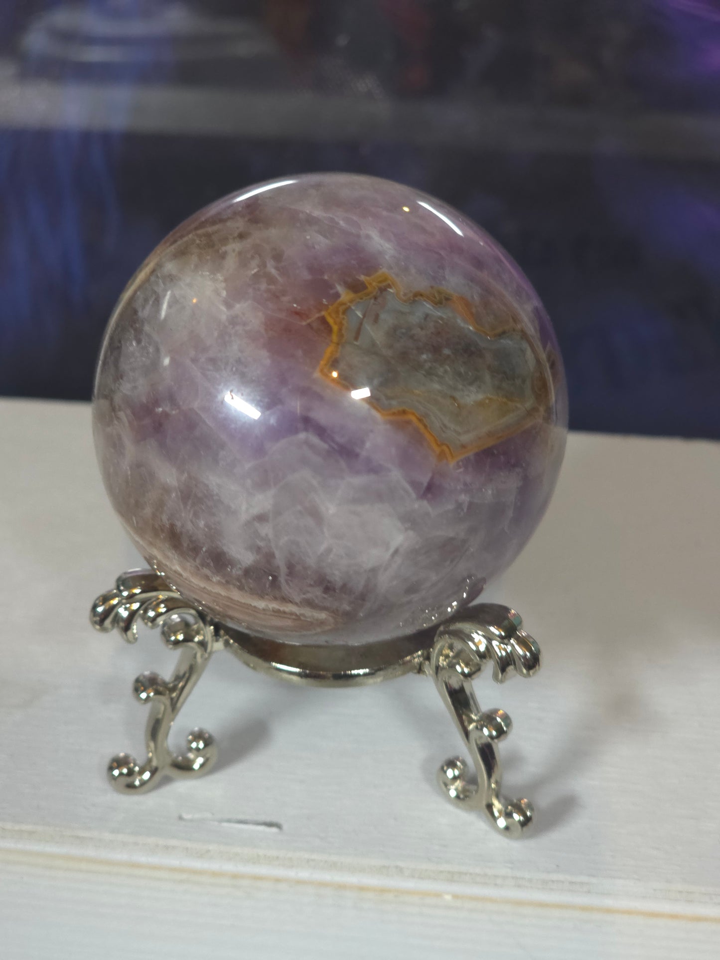 Amethyst small sphere with stand