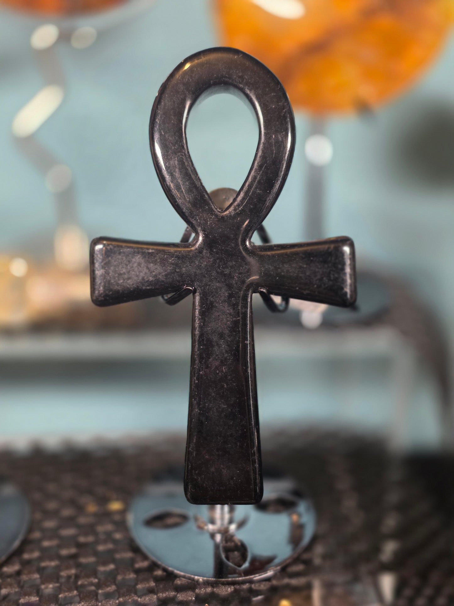 Black obsidian Ankh