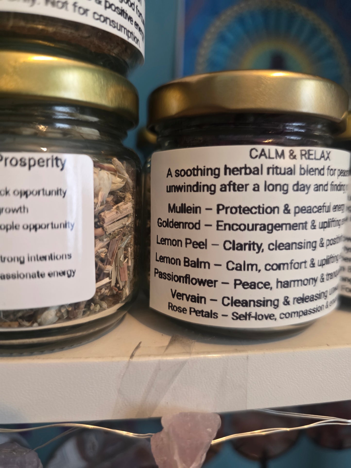 Calm and relax herbal jar