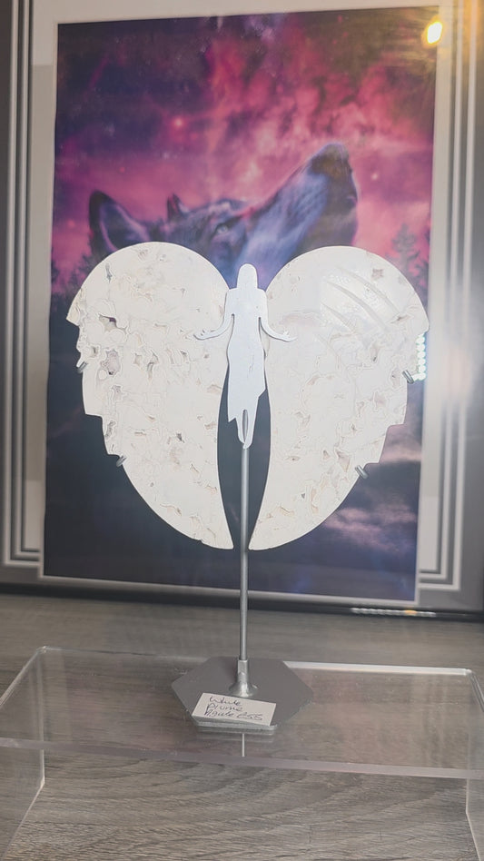 Indonesia white plume agate Angel wings