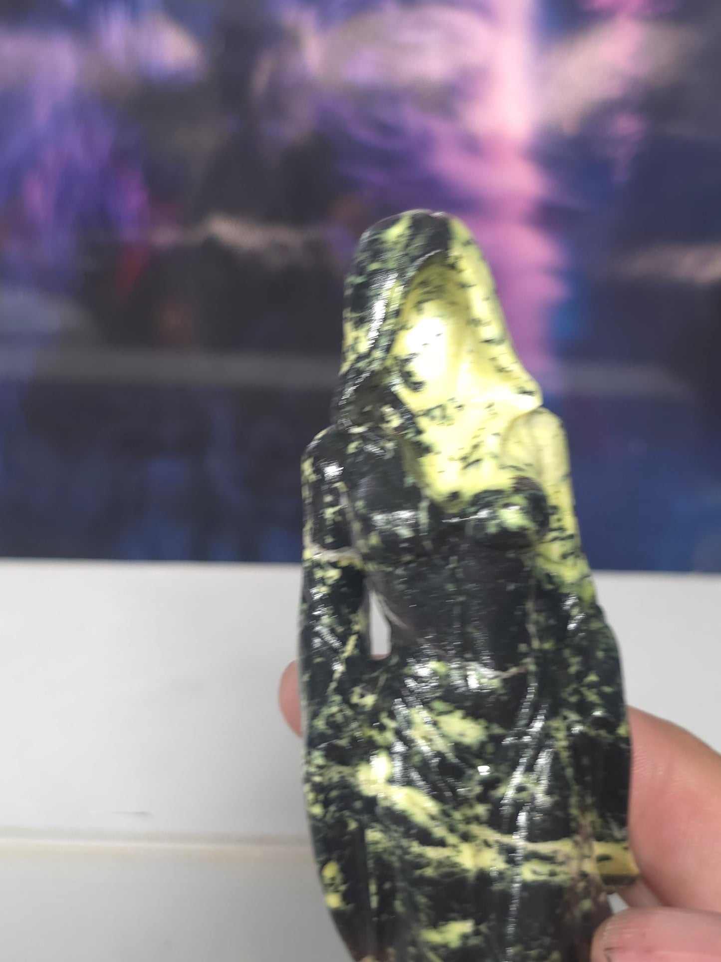 Green opal ghost ladies carved