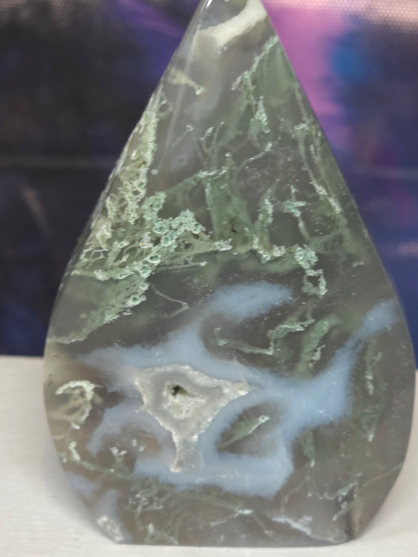 Moss agate teardrop 2
