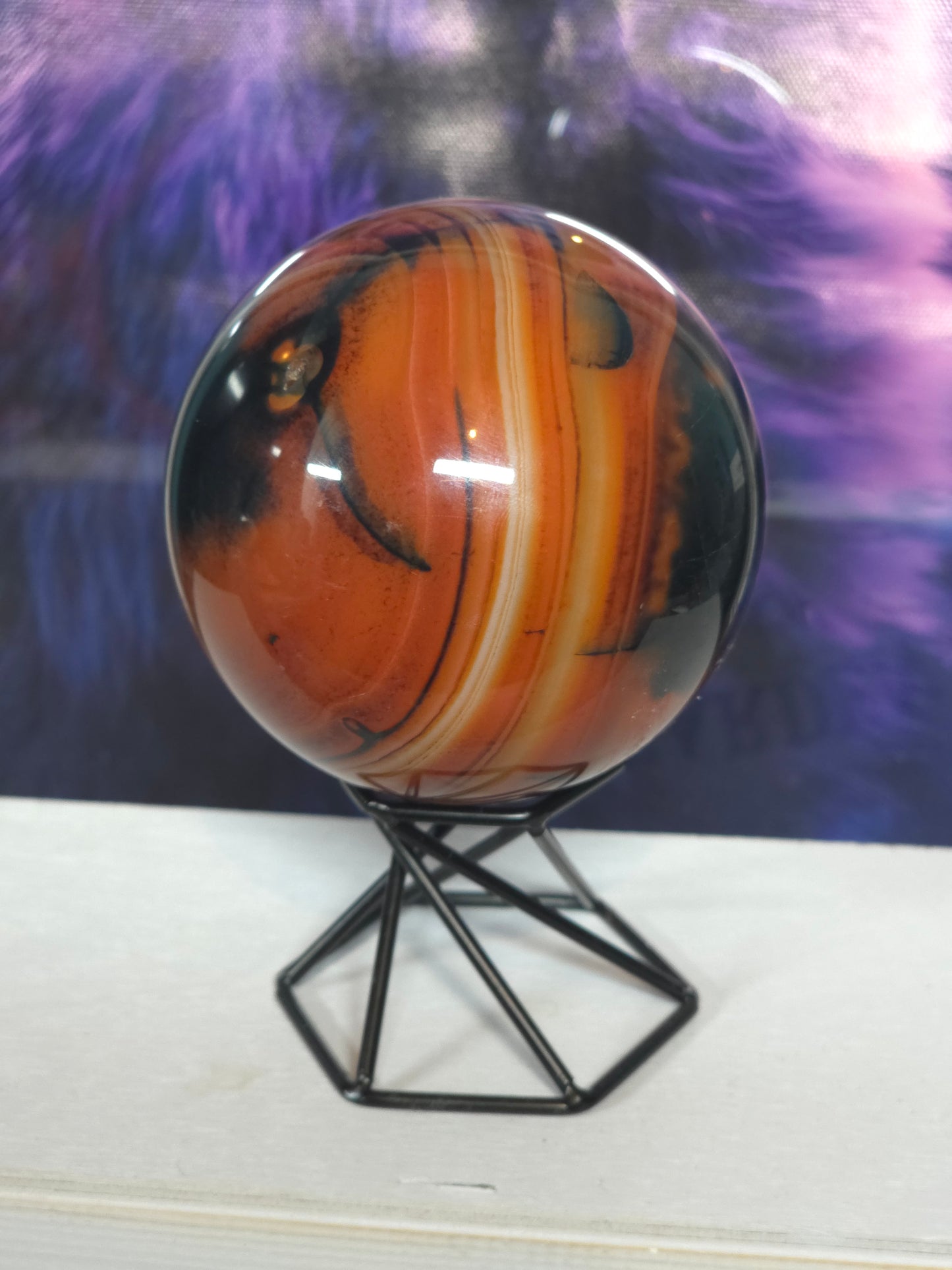 Sardonyx sphere large over 490grams