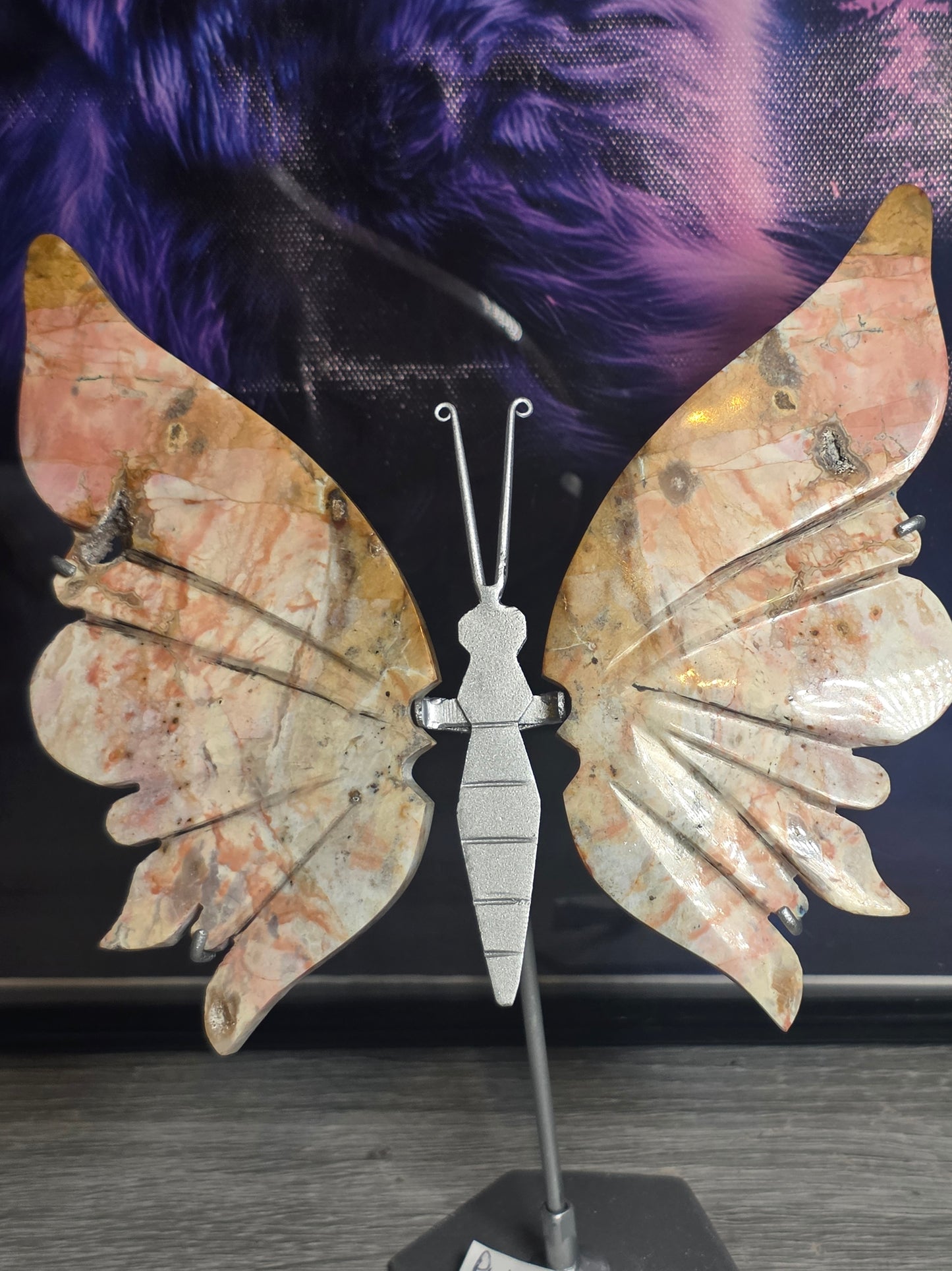Indonesia pink sakura agate butterflt wings