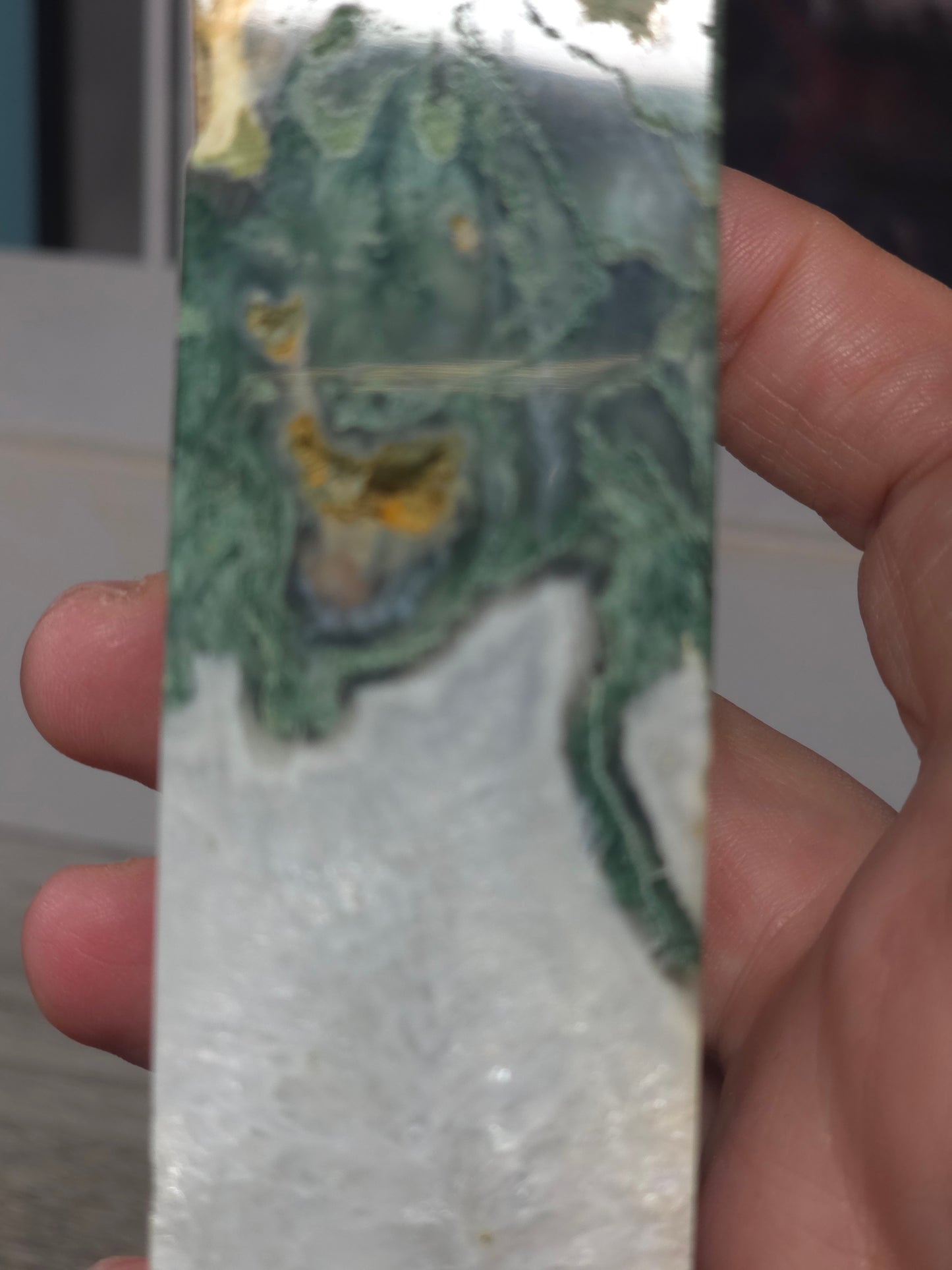 Moss agate druzy tower