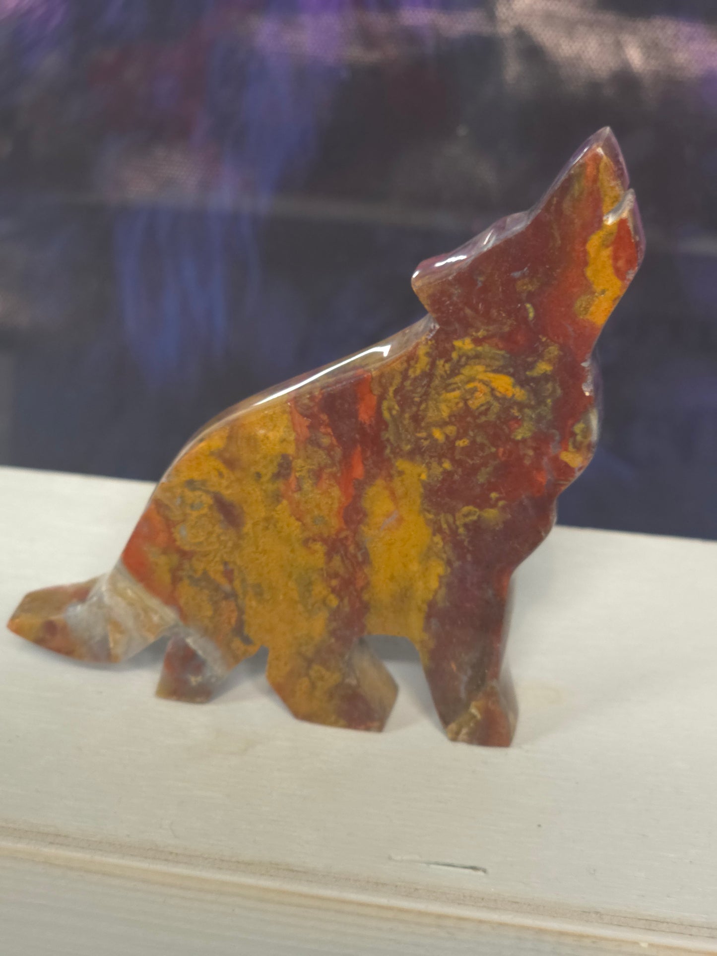 Jasper Indonesia hand carved wolf