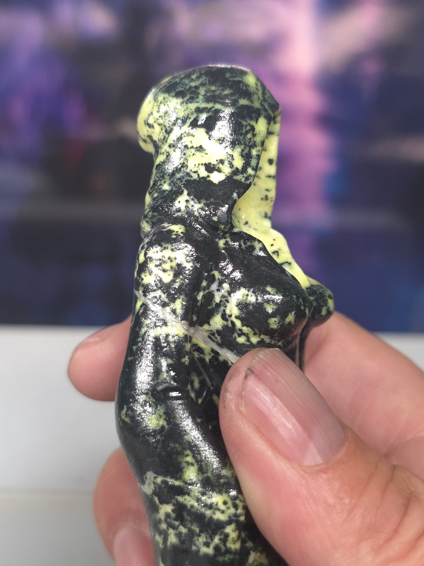 Green opal ghost ladies carved