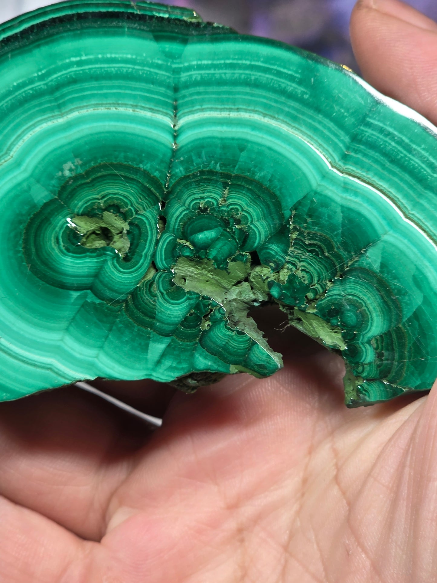 Polished malachite slab 6