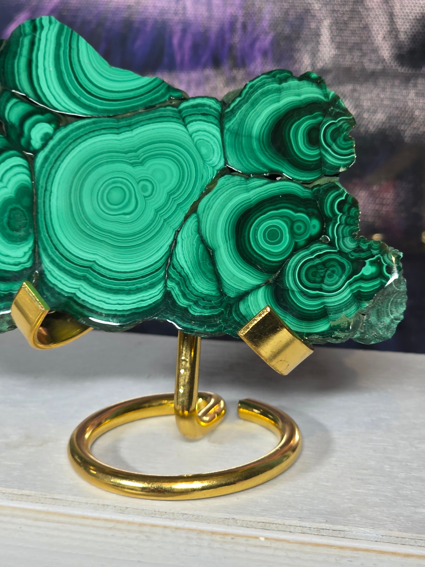 Polished malachite slab 7