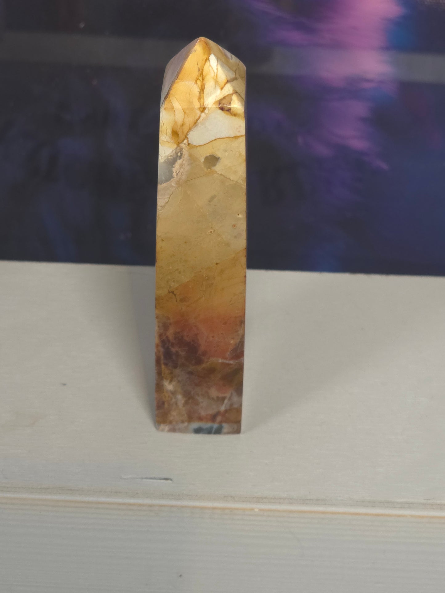 Rainbow chalcodony tower hand carved Indonesia 2