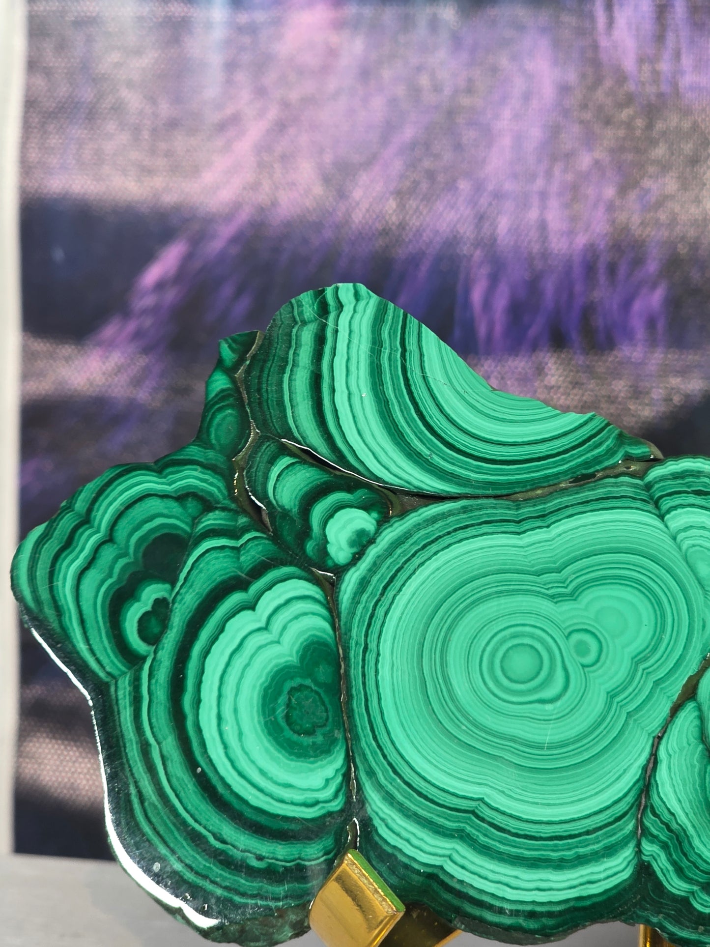 Polished malachite slab 7