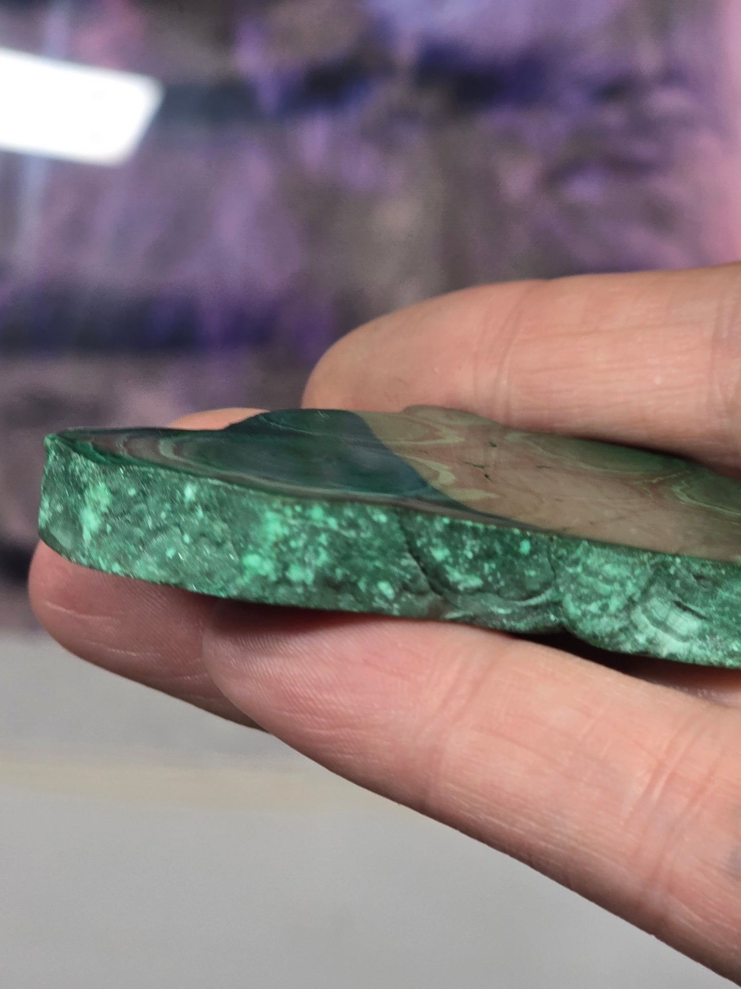 Polished malachite slab 4