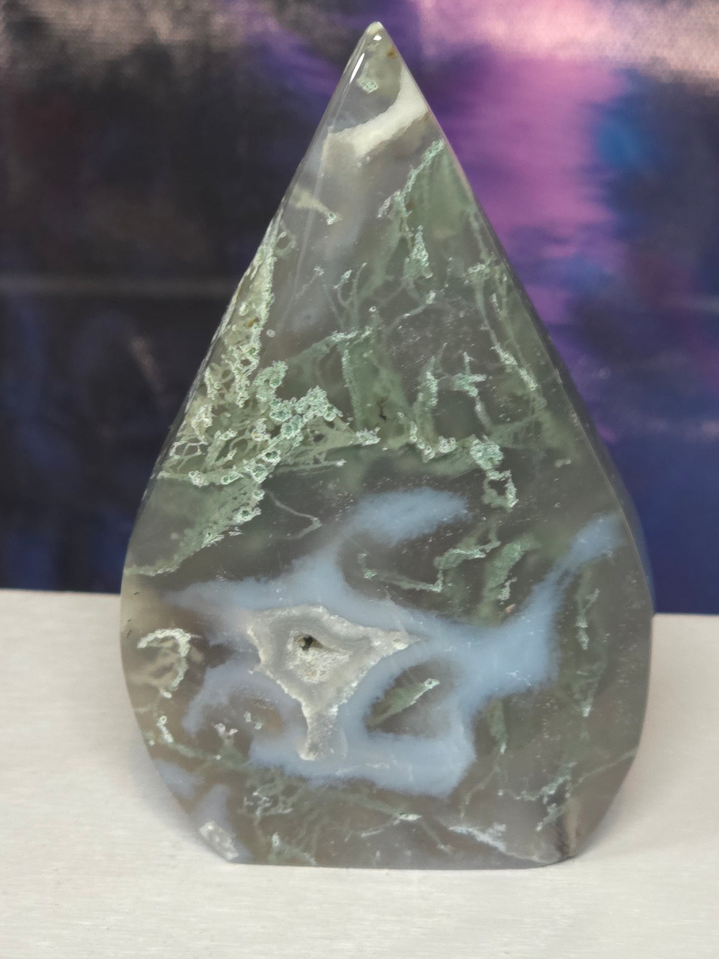 Moss agate teardrop 2