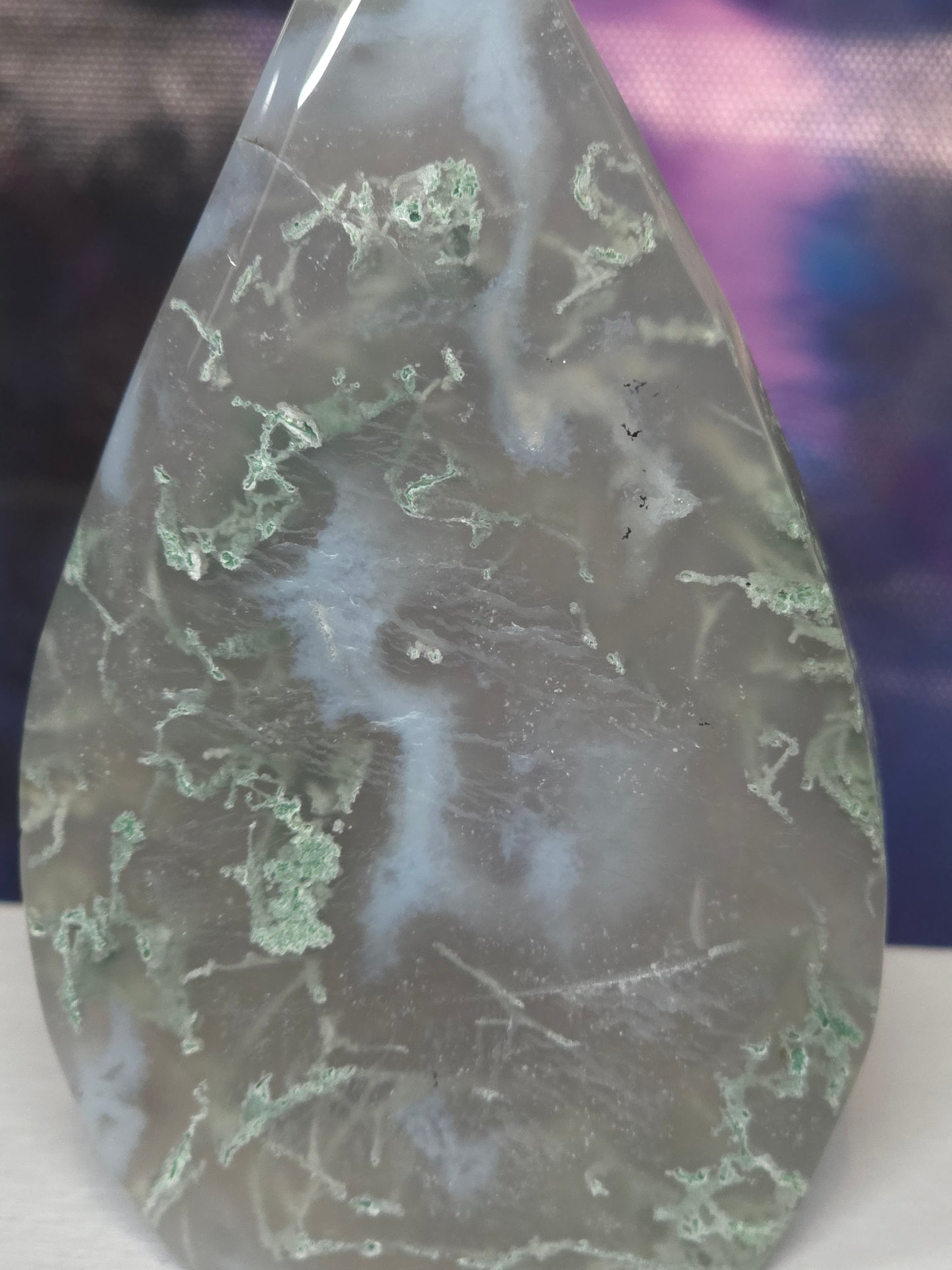 Moss agate teardrop