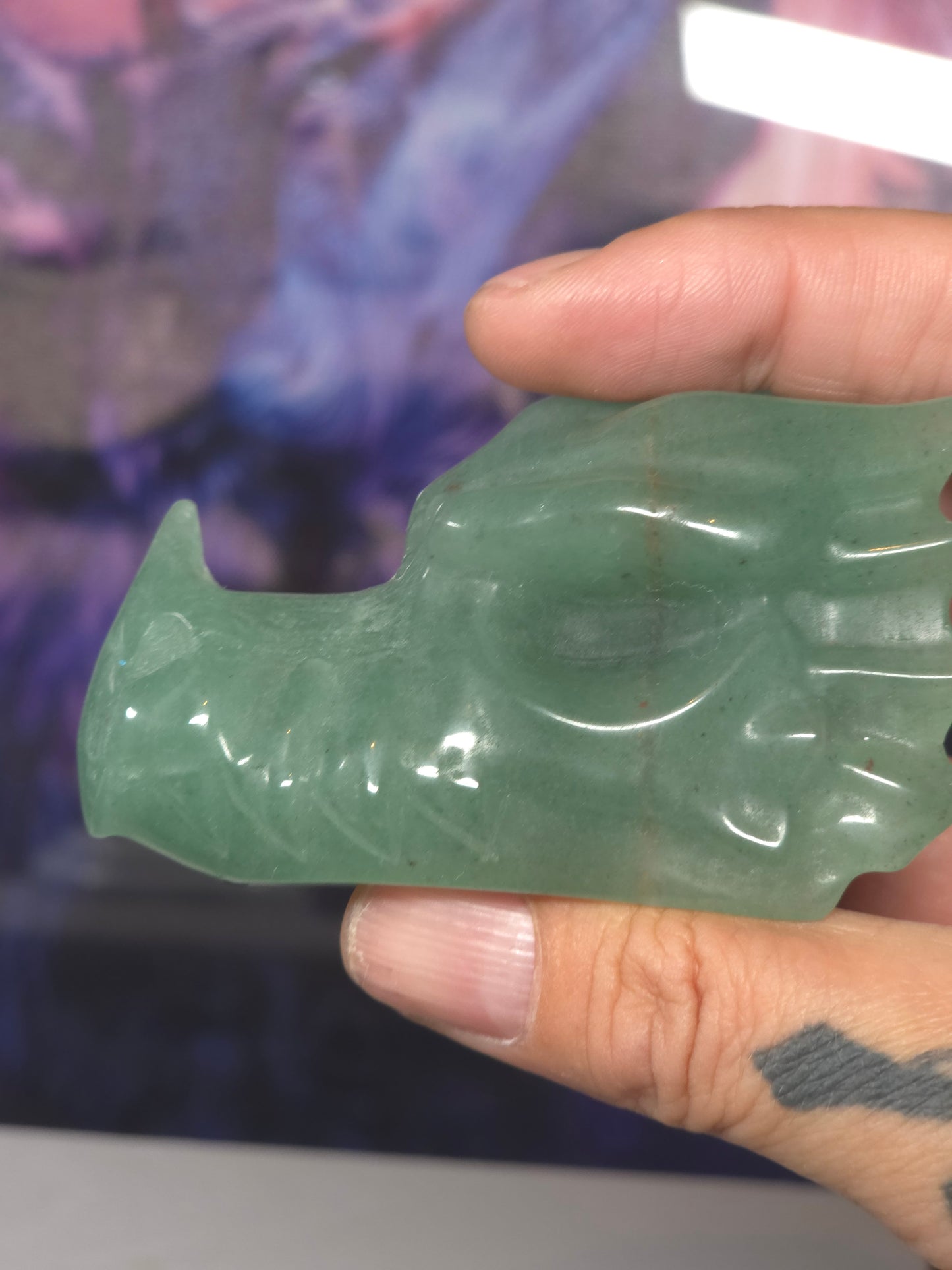 Green aventurine small drsgons head