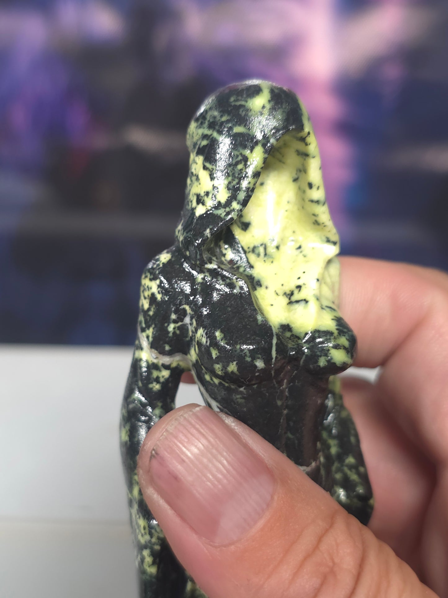 Green opal ghost ladies carved
