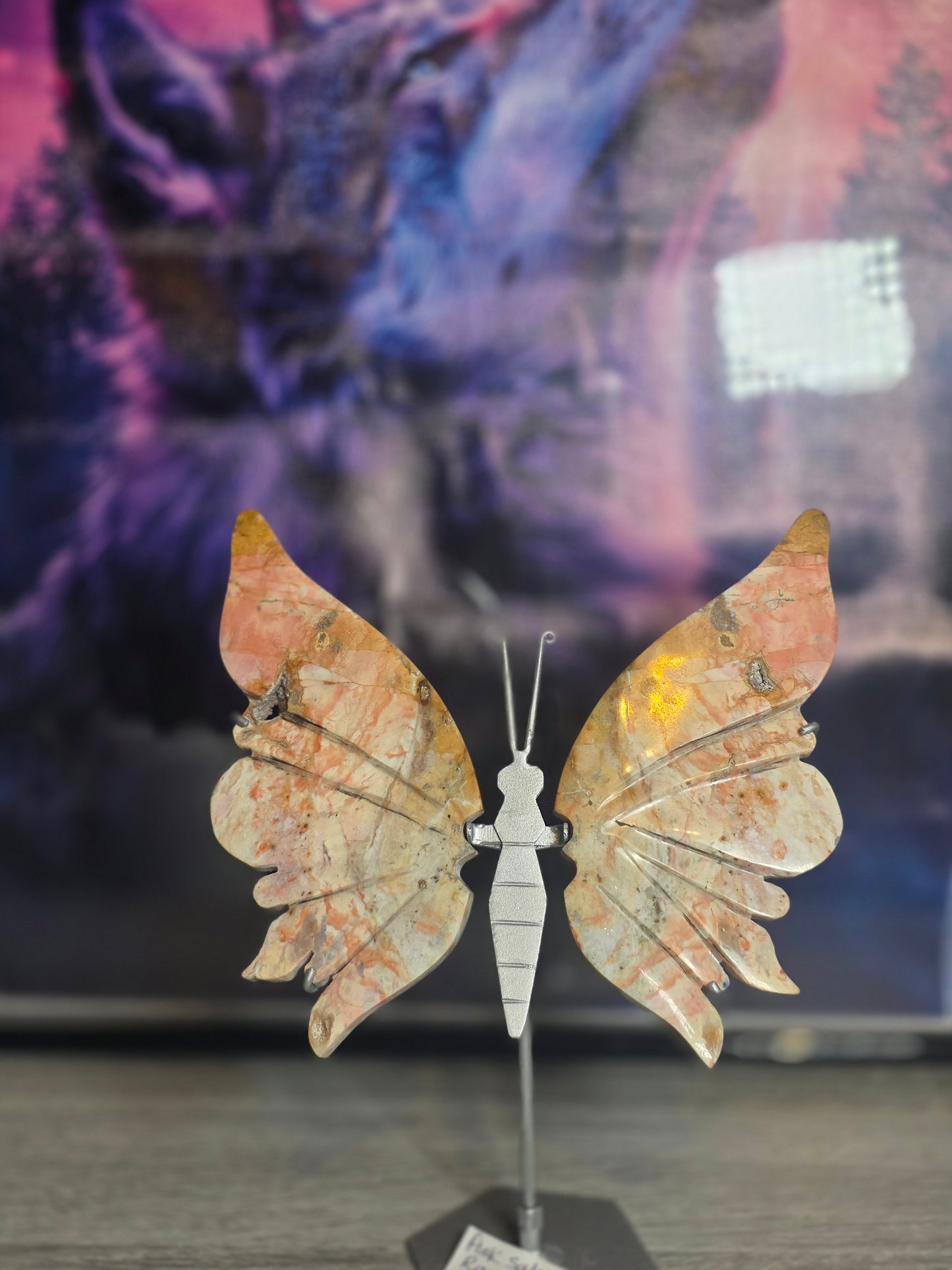 Indonesia pink sakura agate butterflt wings