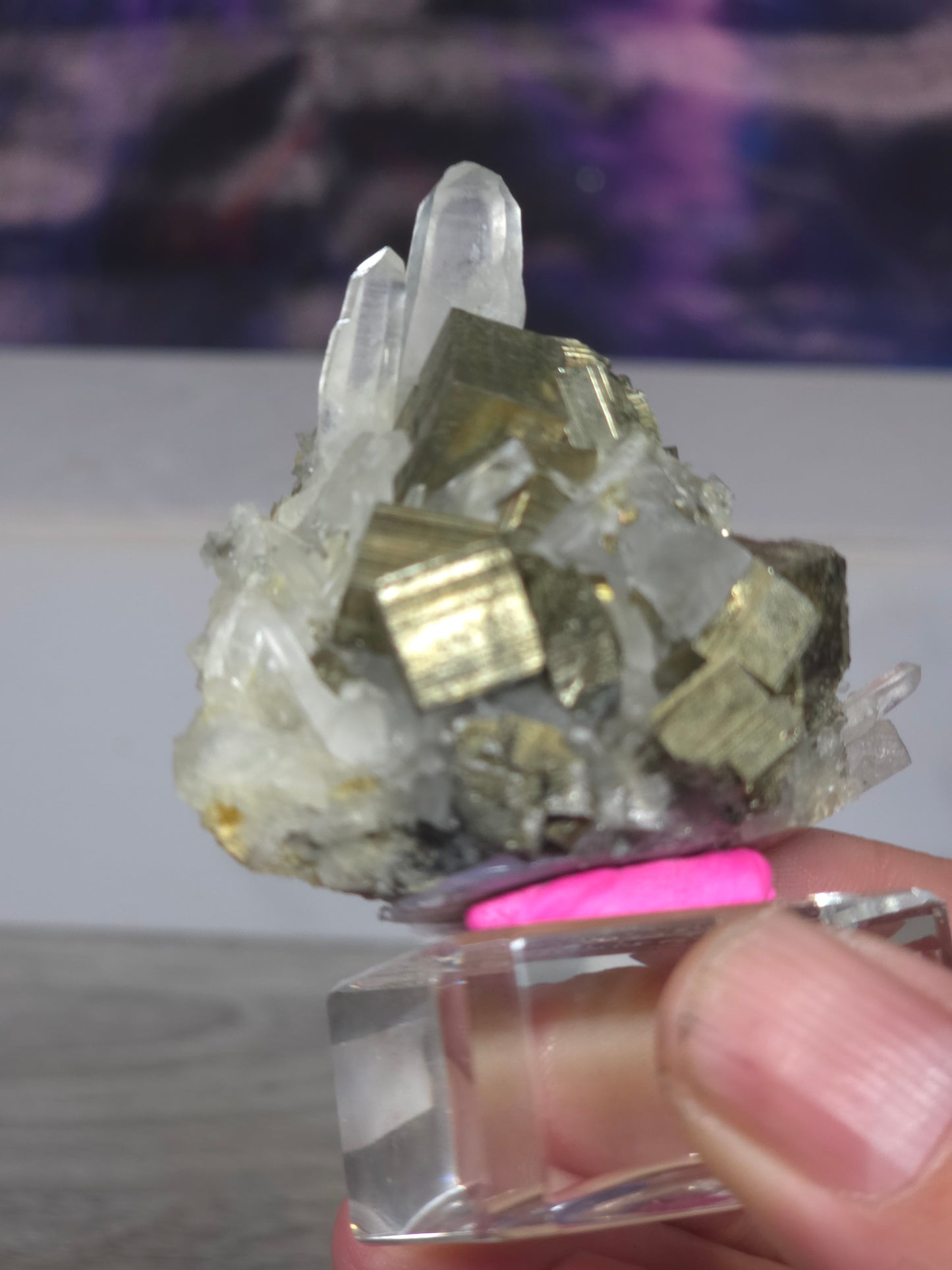 Pyrite in quartz specimen rare