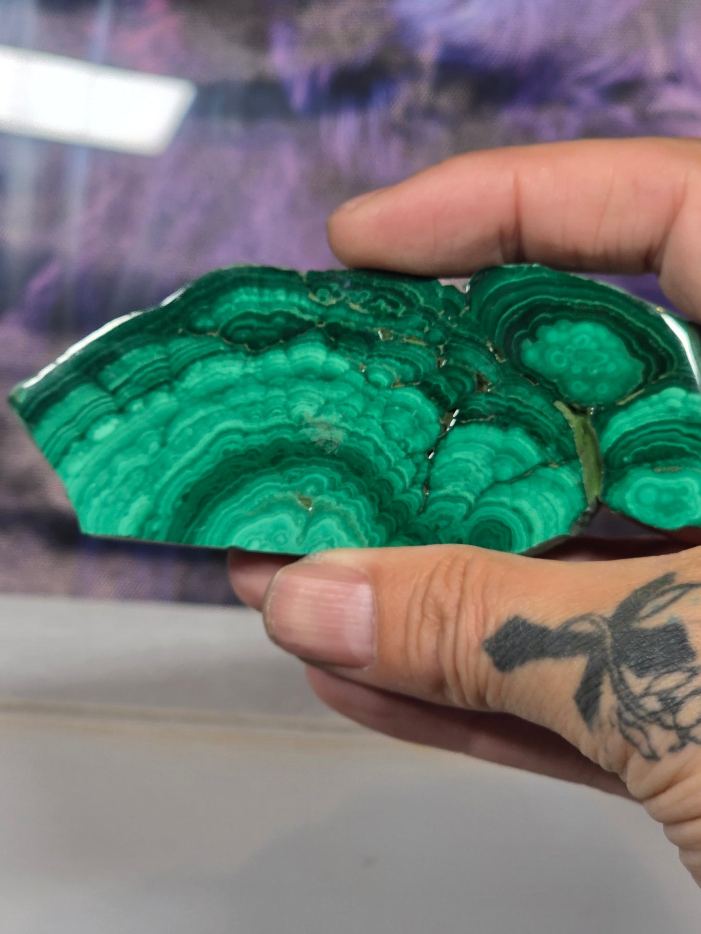 Polished malachite slab 5
