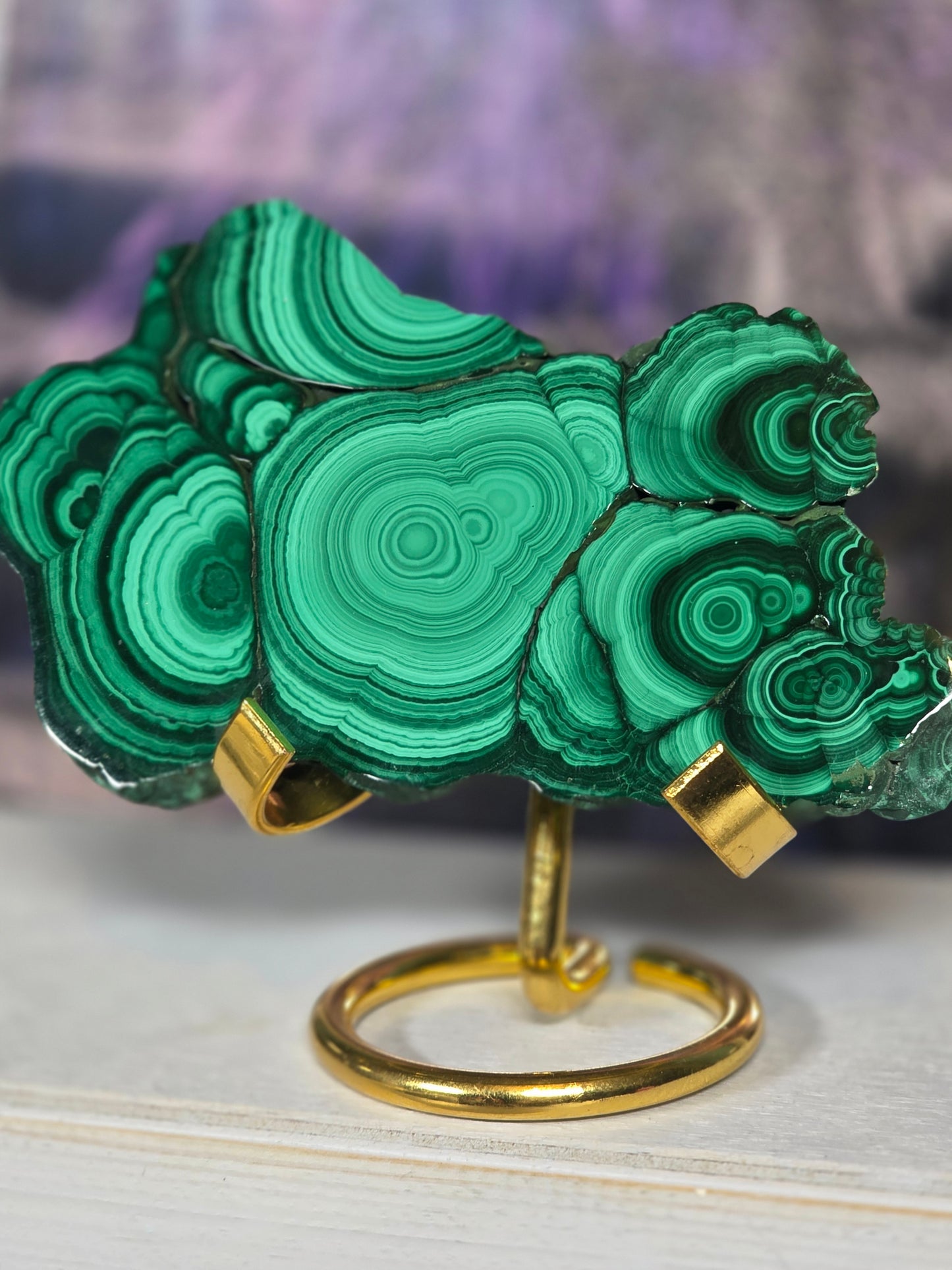 Polished malachite slab 7