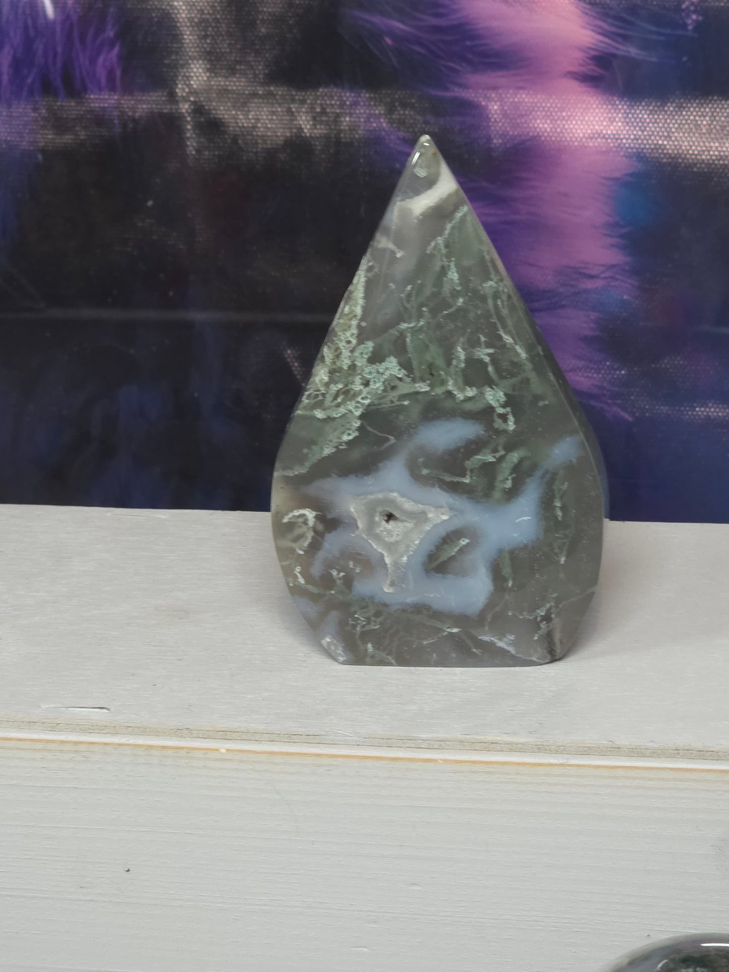 Moss agate teardrop 2