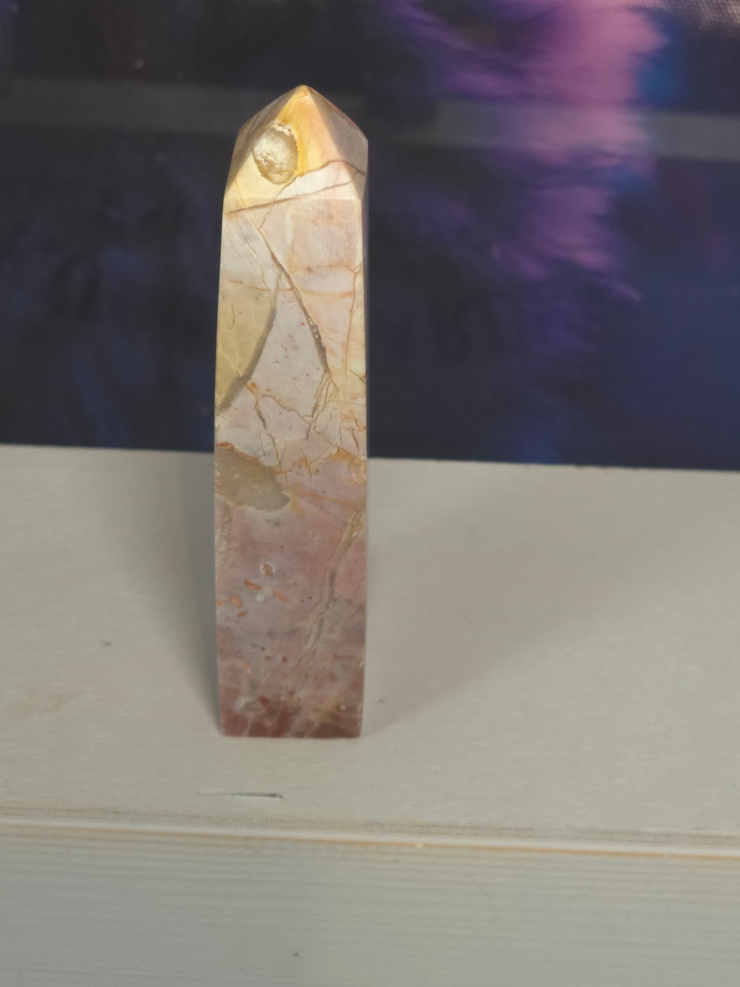 Rainbow chalcodony tower hand carved Indonesia 2