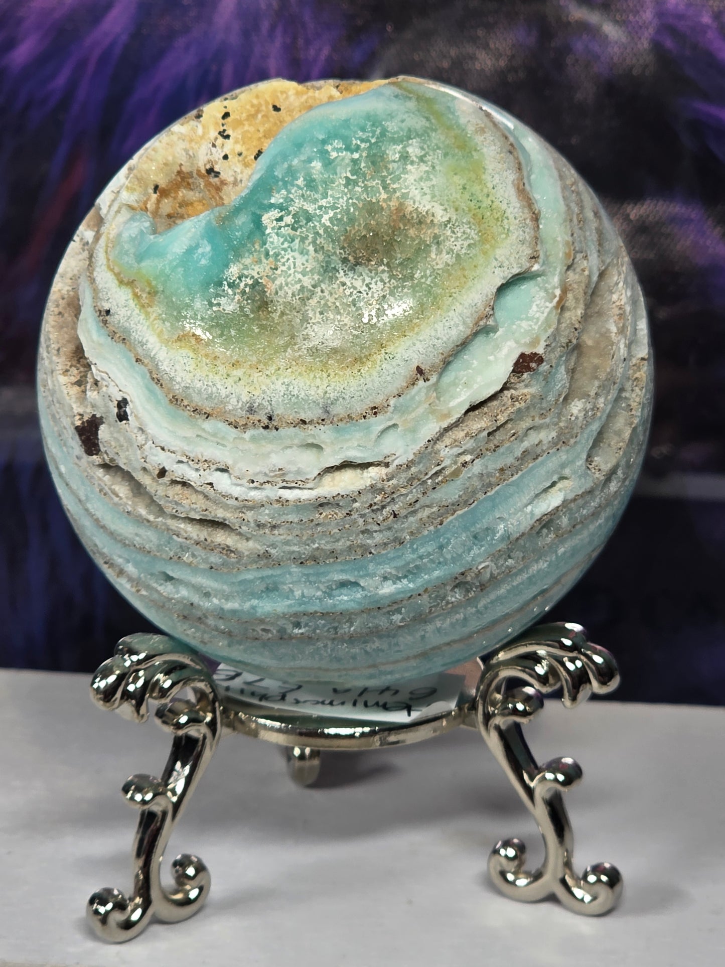 Hemimorphite large sphere druzy 649grams