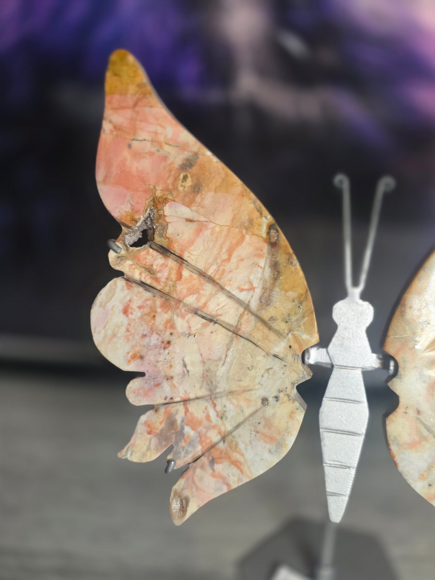 Indonesia pink sakura agate butterflt wings
