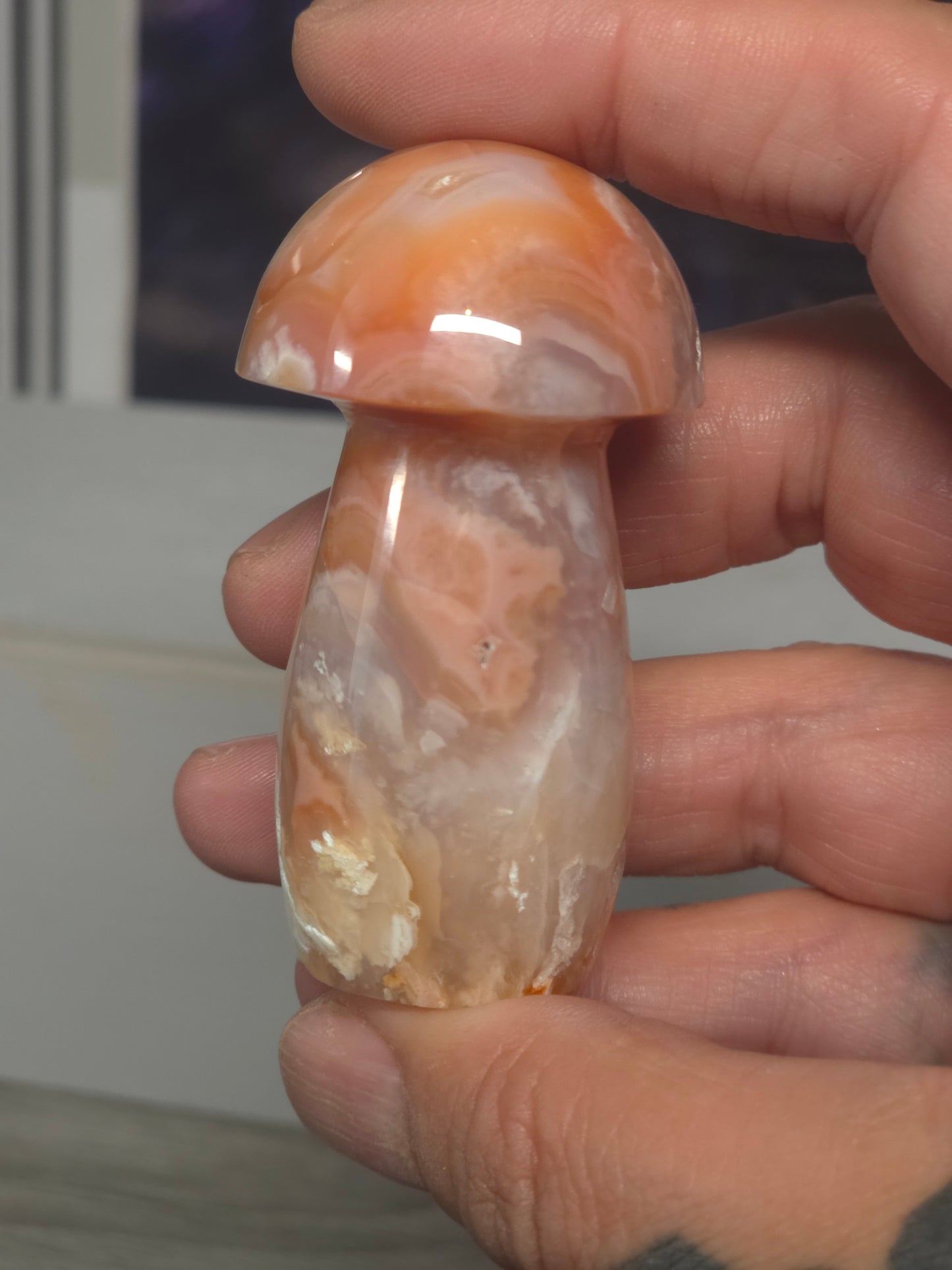 Pink carnelian mushroom Indonesia 2