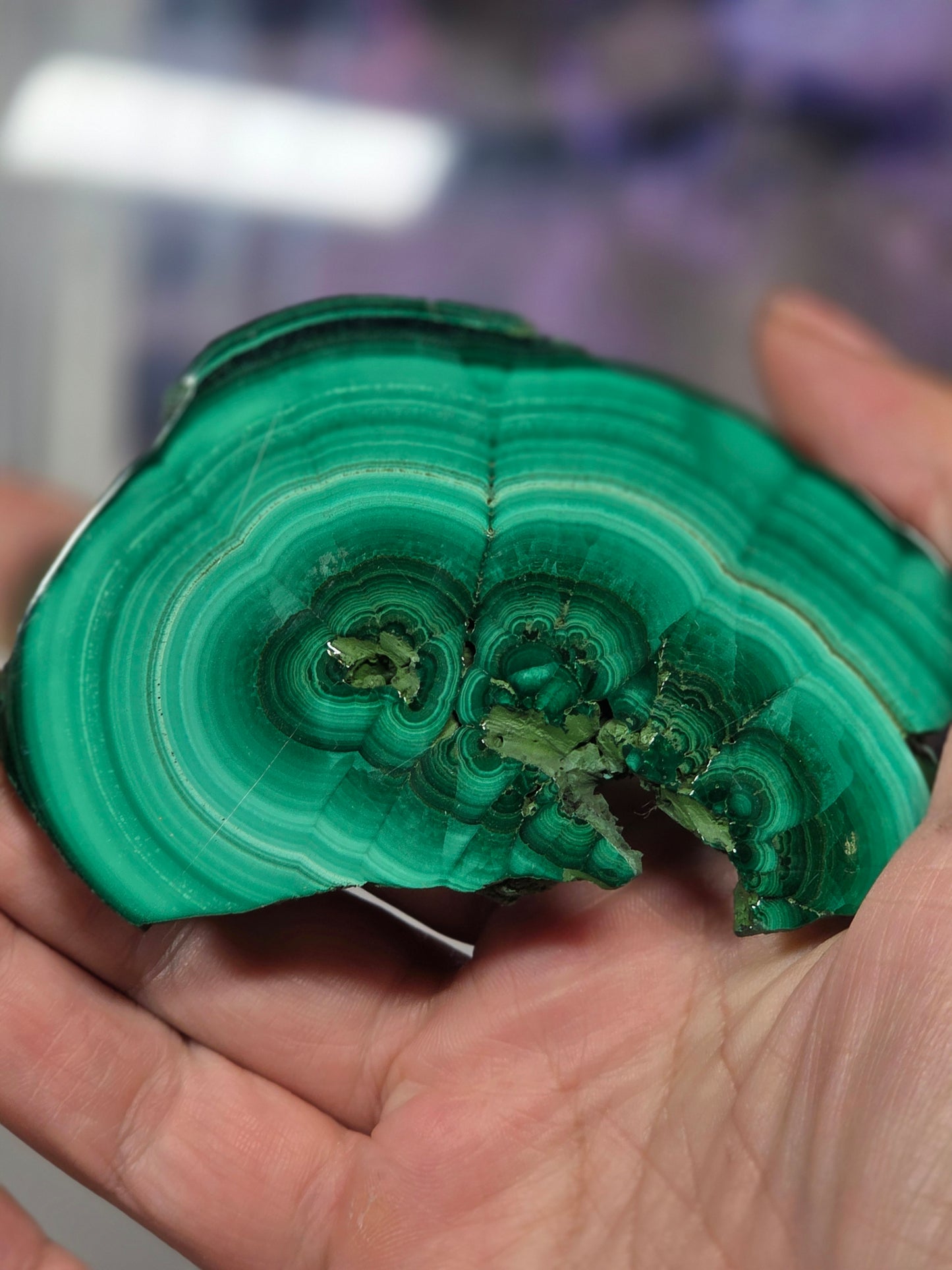 Polished malachite slab 6