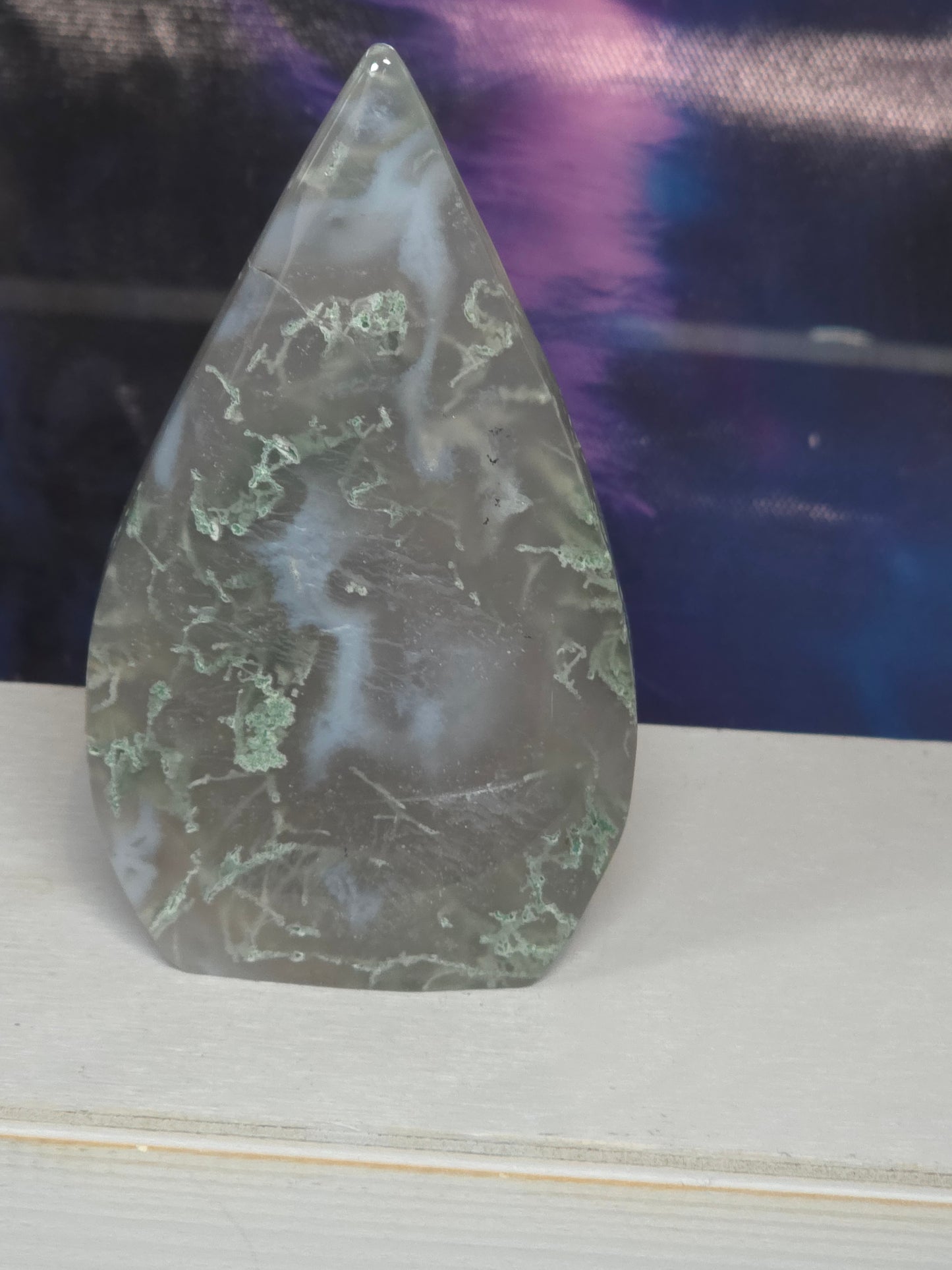 Moss agate teardrop