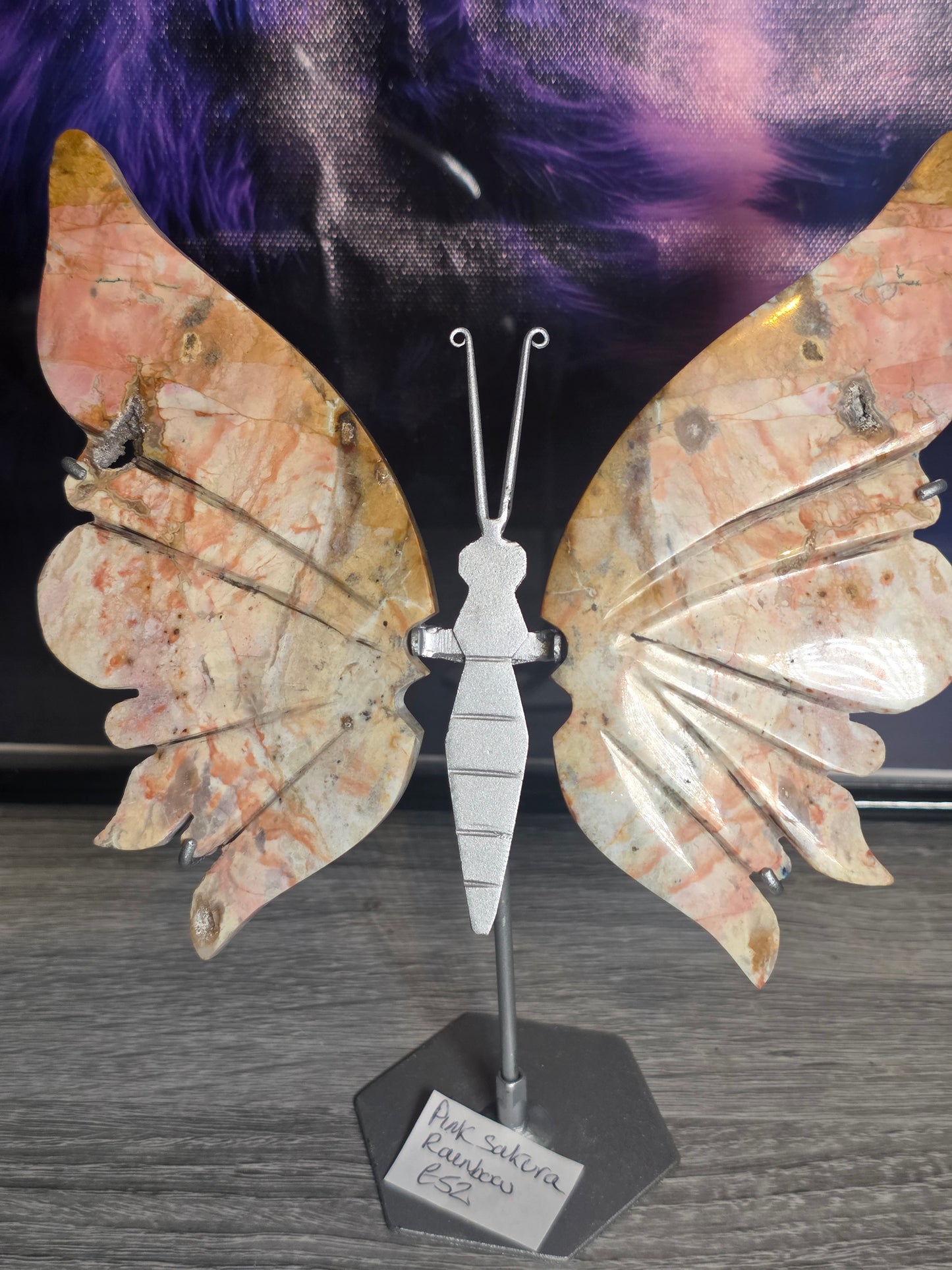 Indonesia pink sakura agate butterflt wings