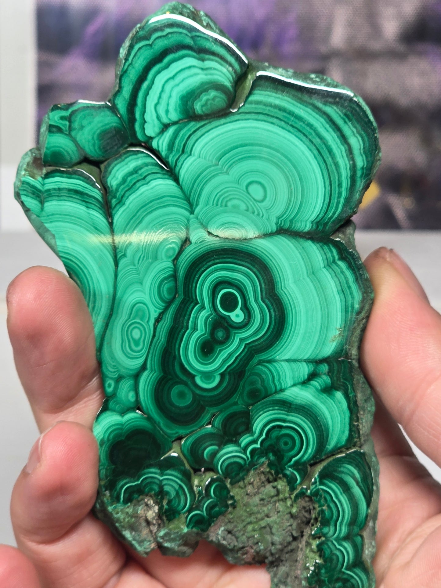 Polished malachite slab 8