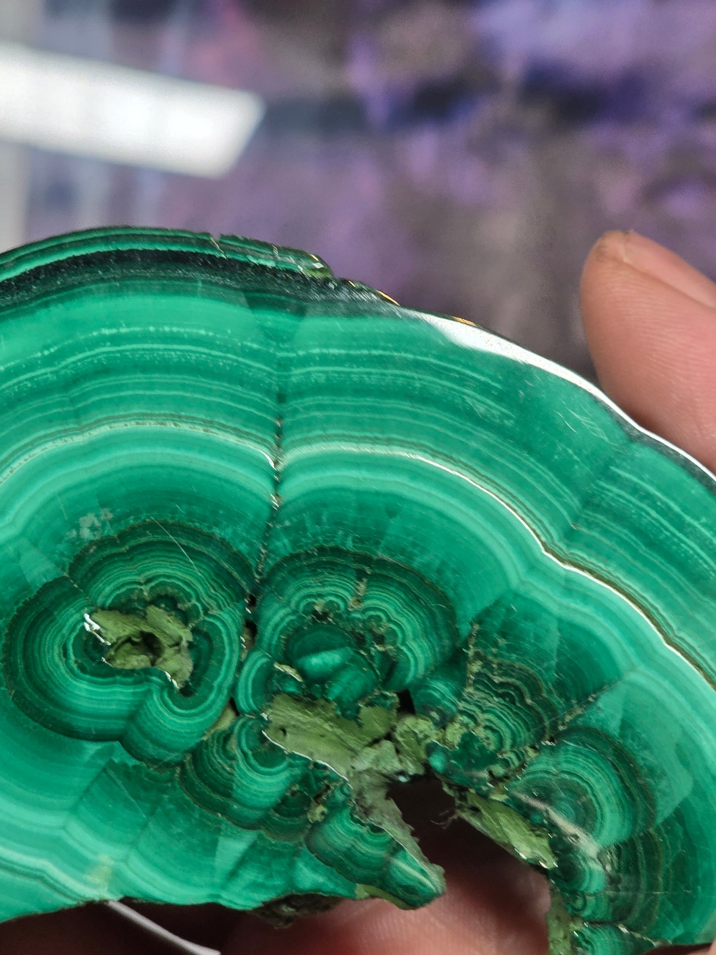Polished malachite slab 6