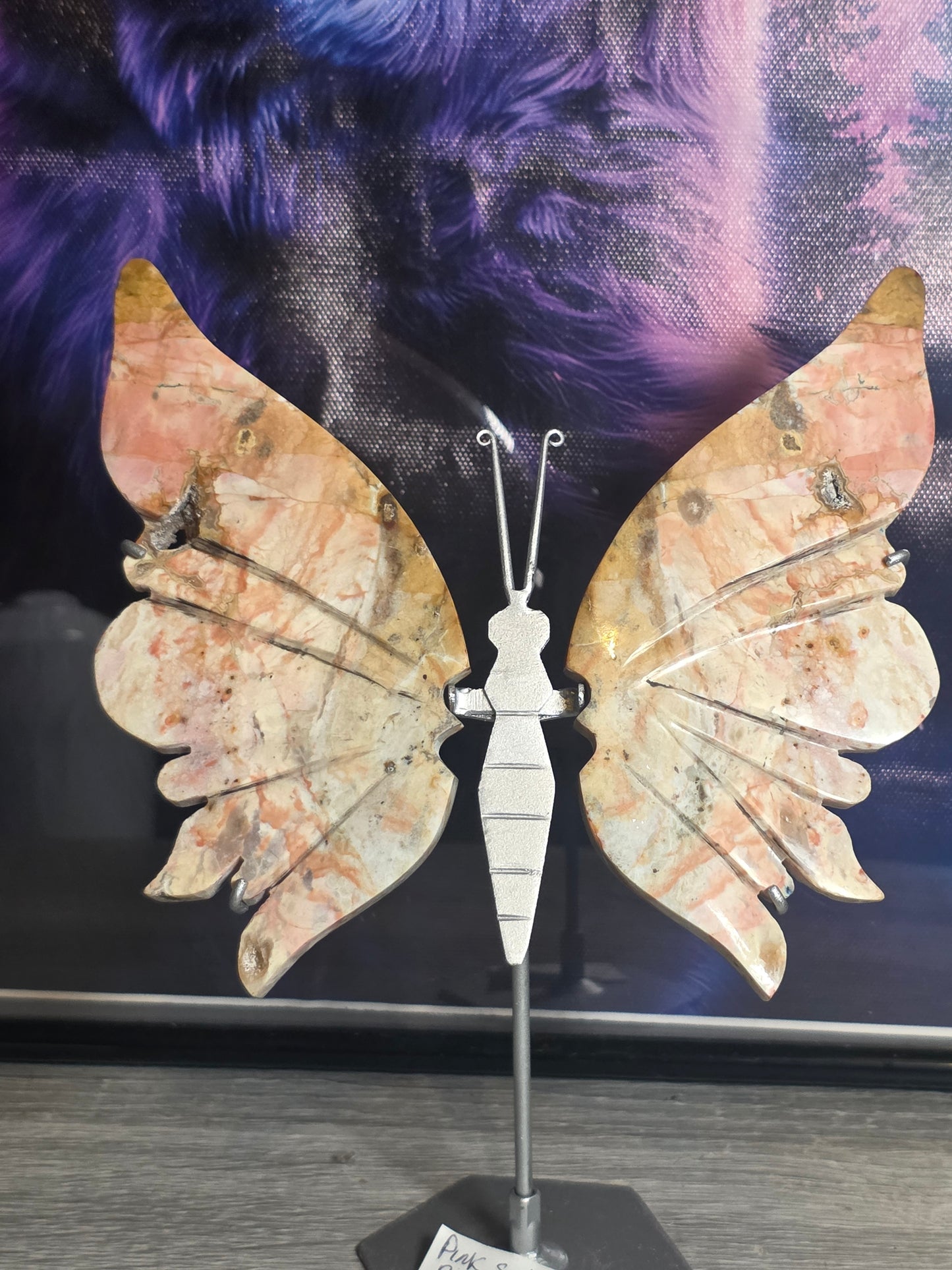 Indonesia pink sakura agate butterflt wings