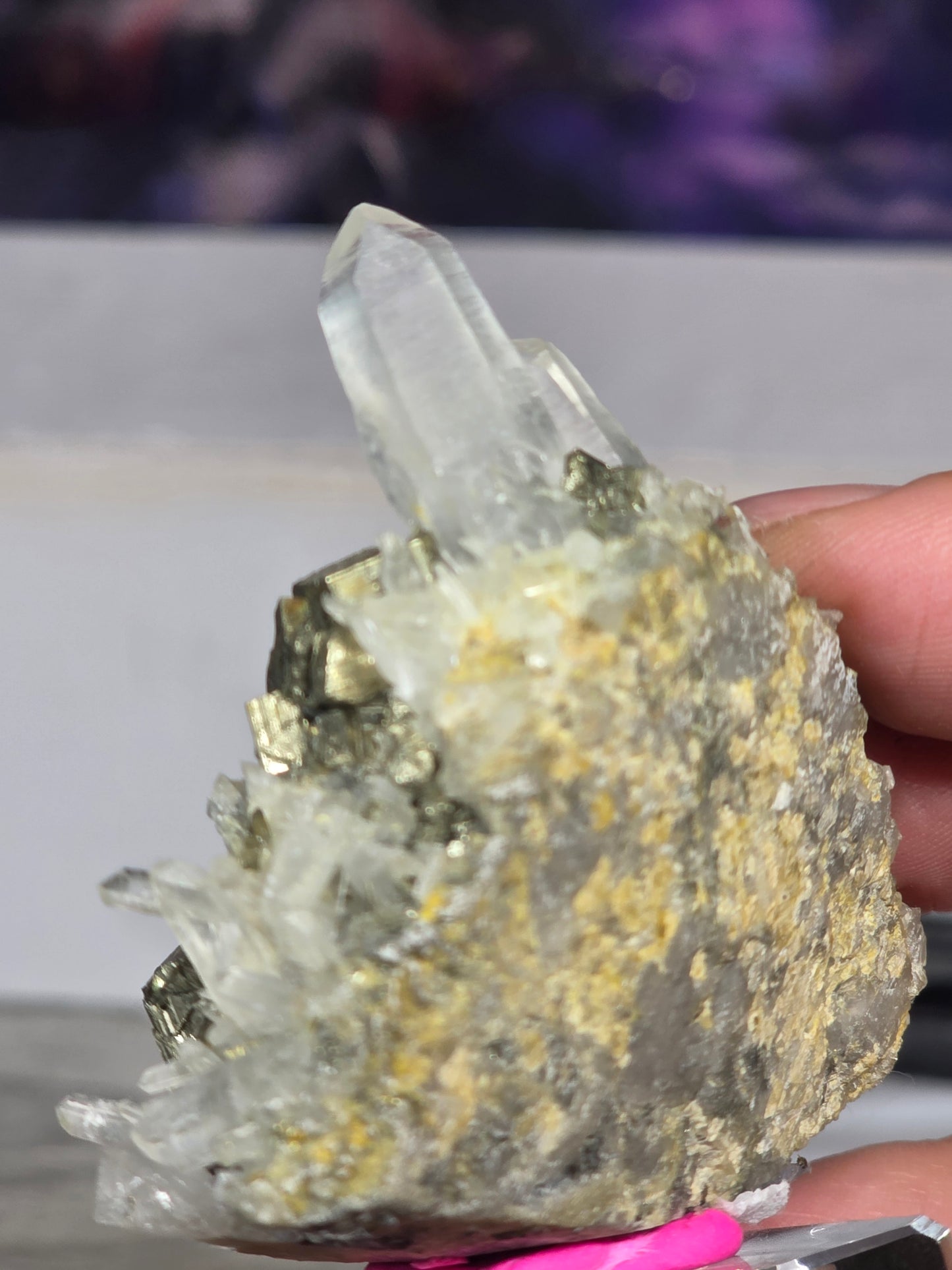 Pyrite in quartz specimen rare