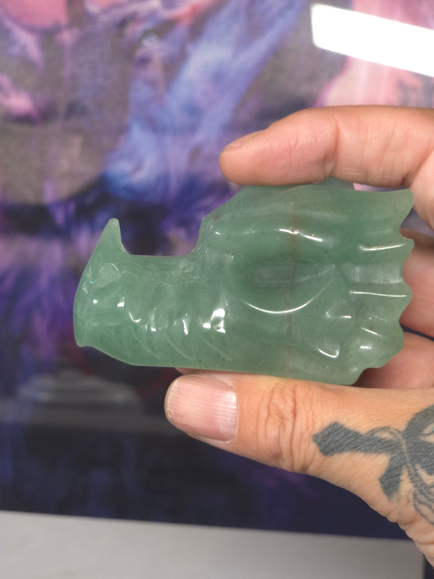 Green aventurine small drsgons head