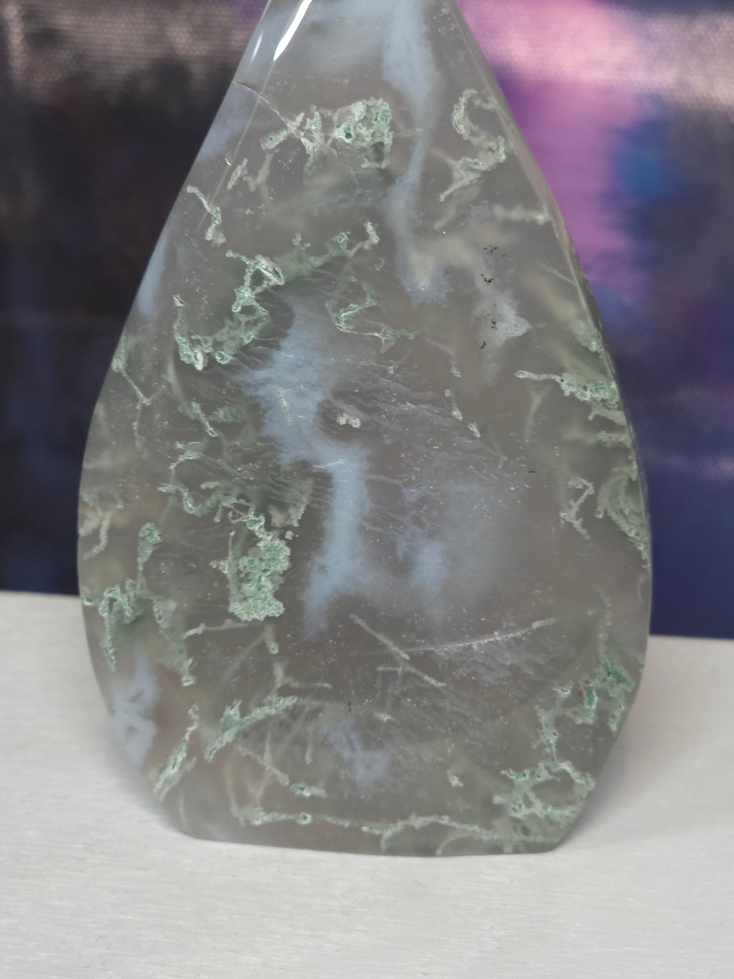 Moss agate teardrop