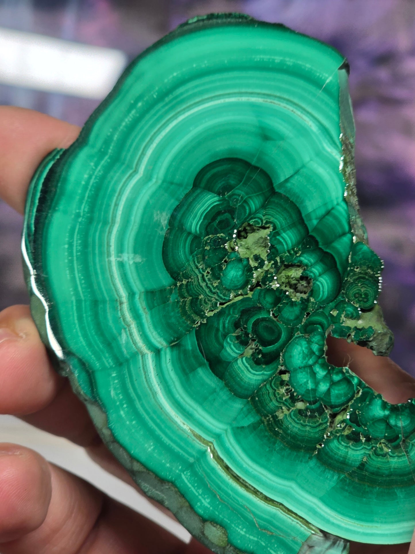 Polished malachite slab 6