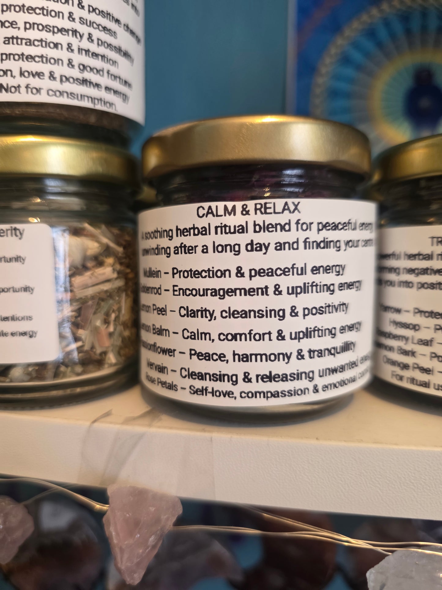 Calm and relax herbal jar