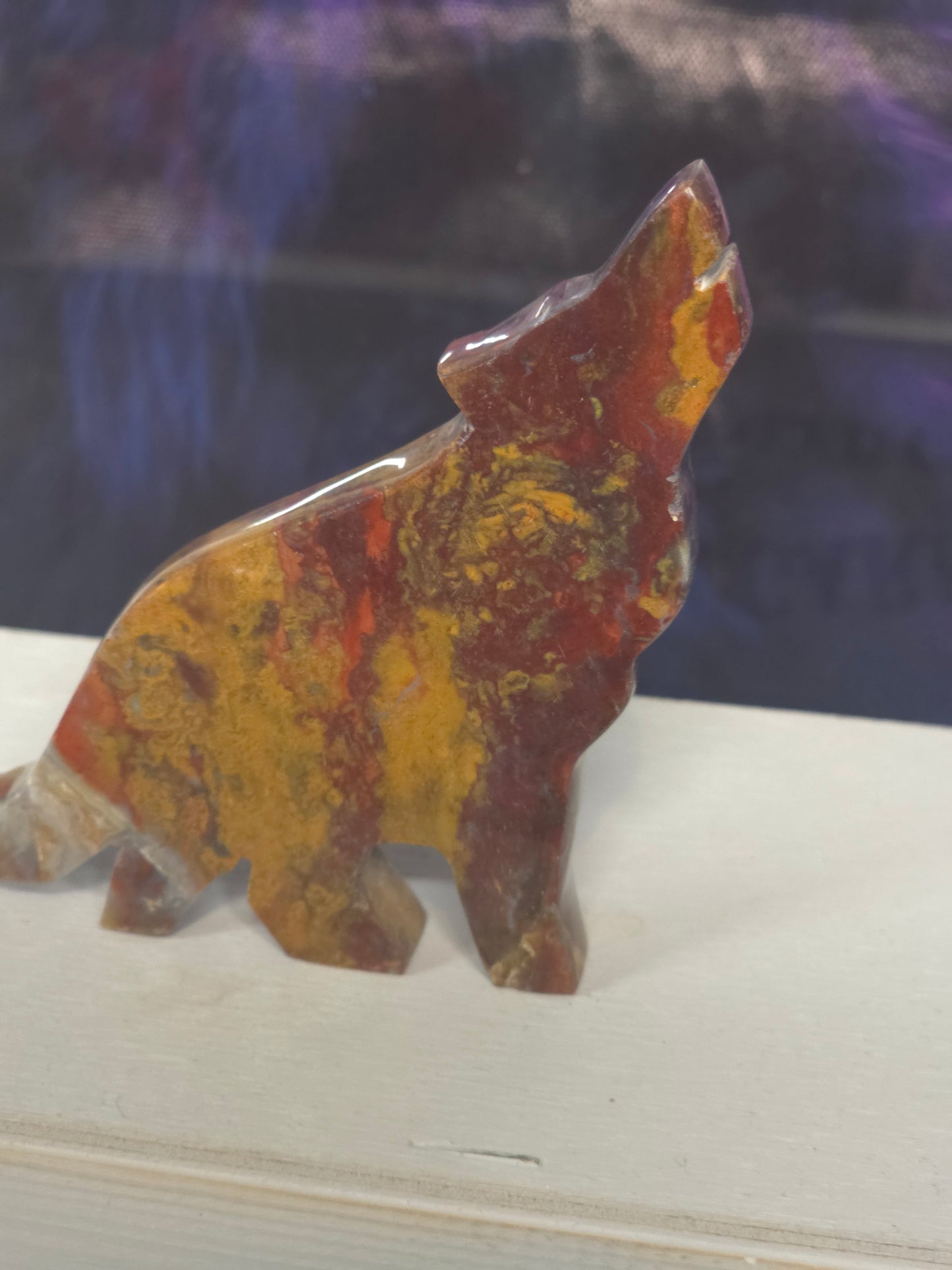 Jasper Indonesia hand carved wolf