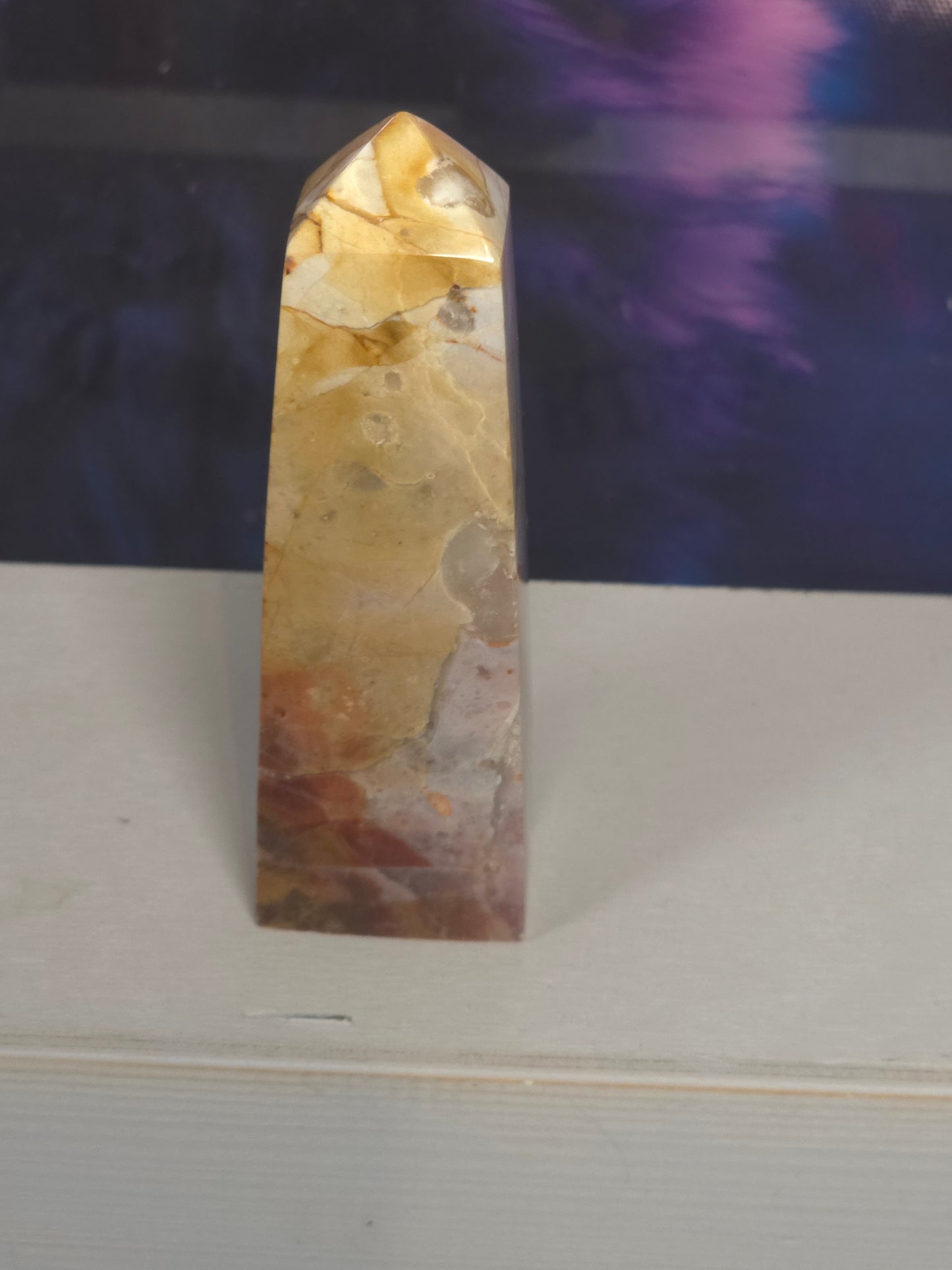 Rainbow chalcodony tower hand carved Indonesia 2