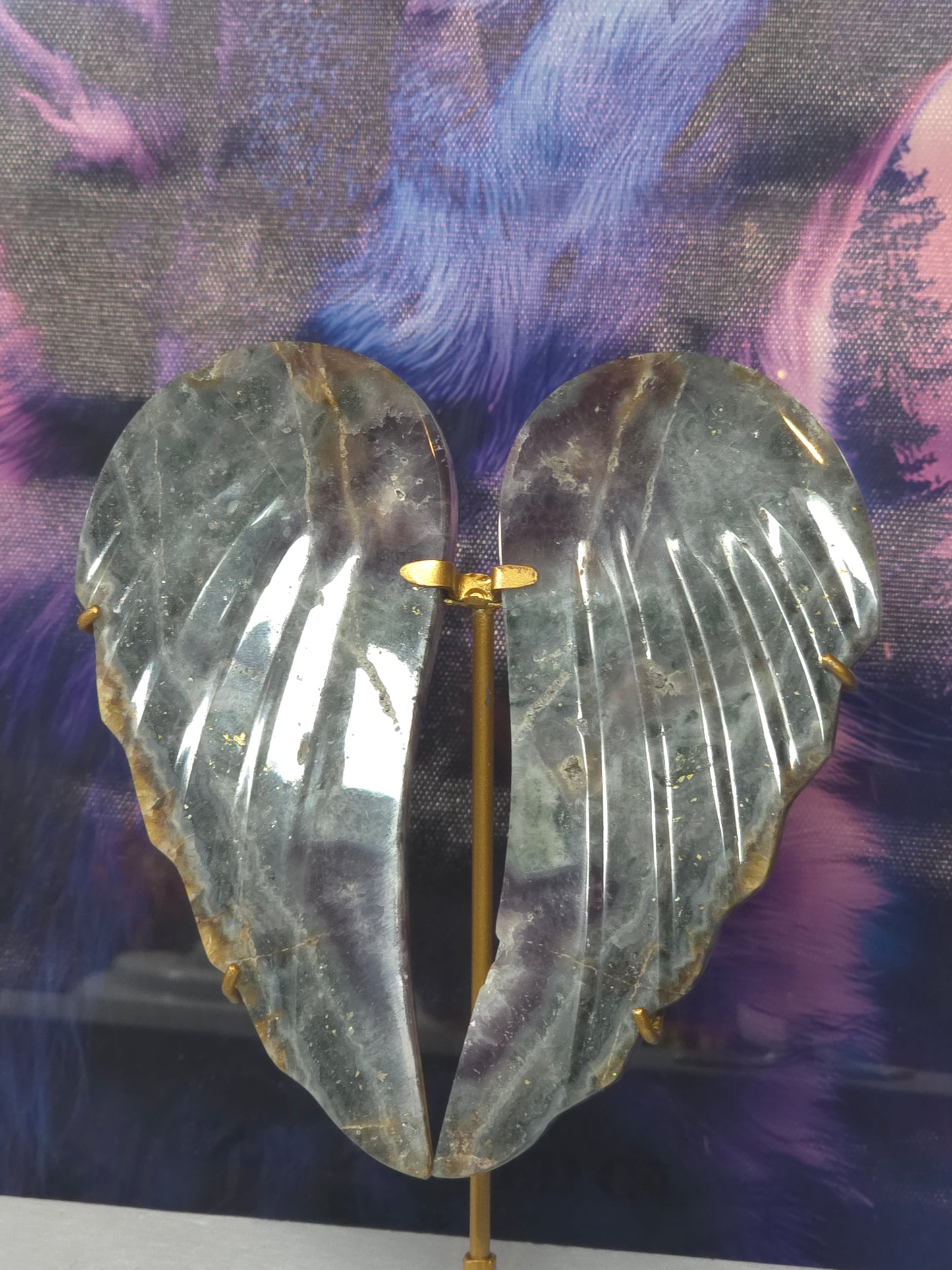 Purple and blue chalcodony angel wings Indonesia