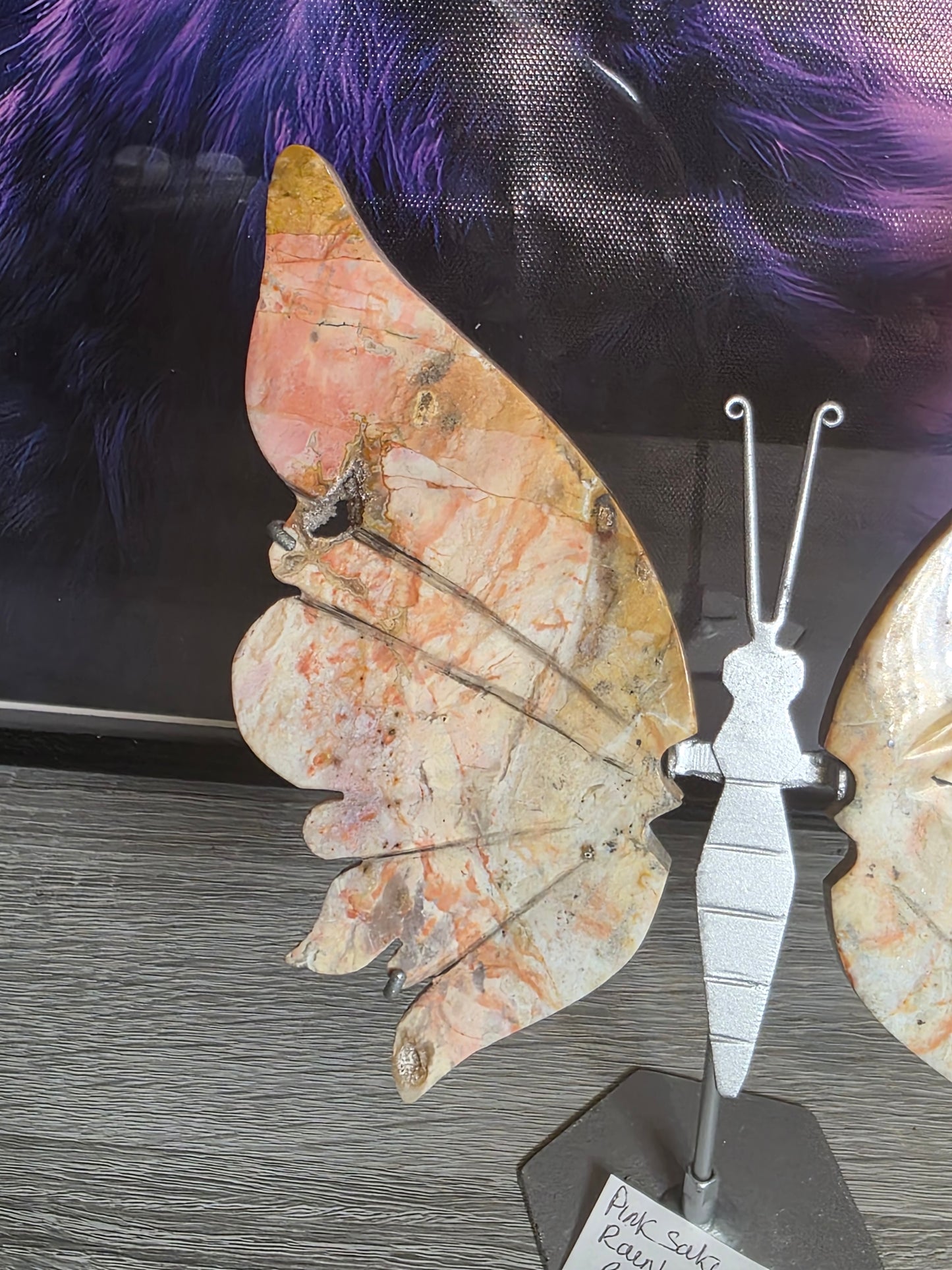 Indonesia pink sakura agate butterflt wings