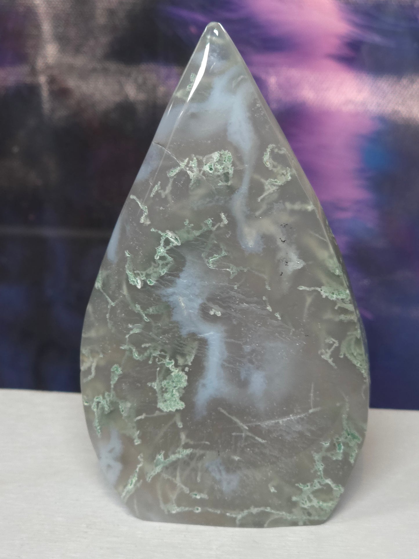 Moss agate teardrop