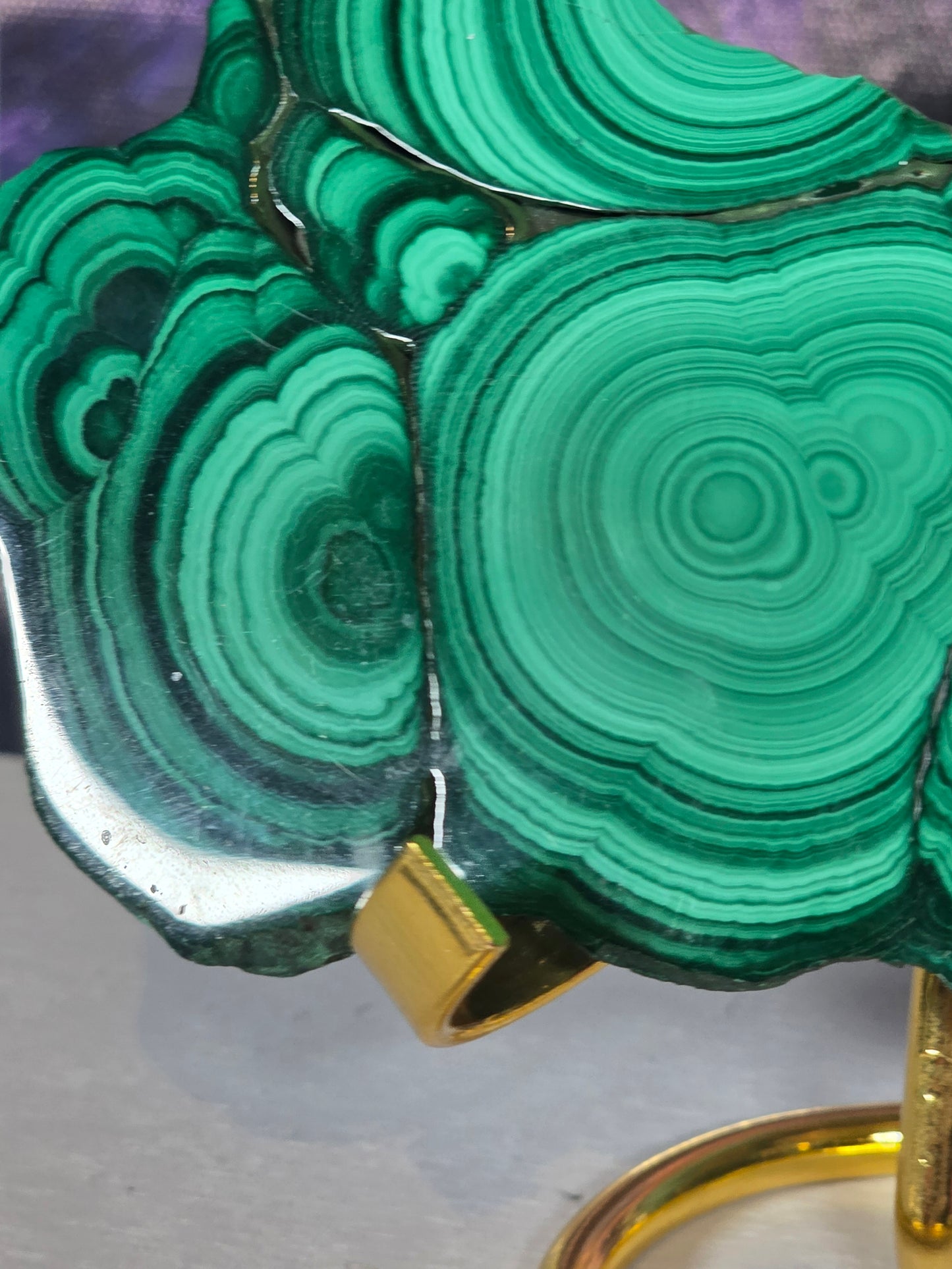 Polished malachite slab 7
