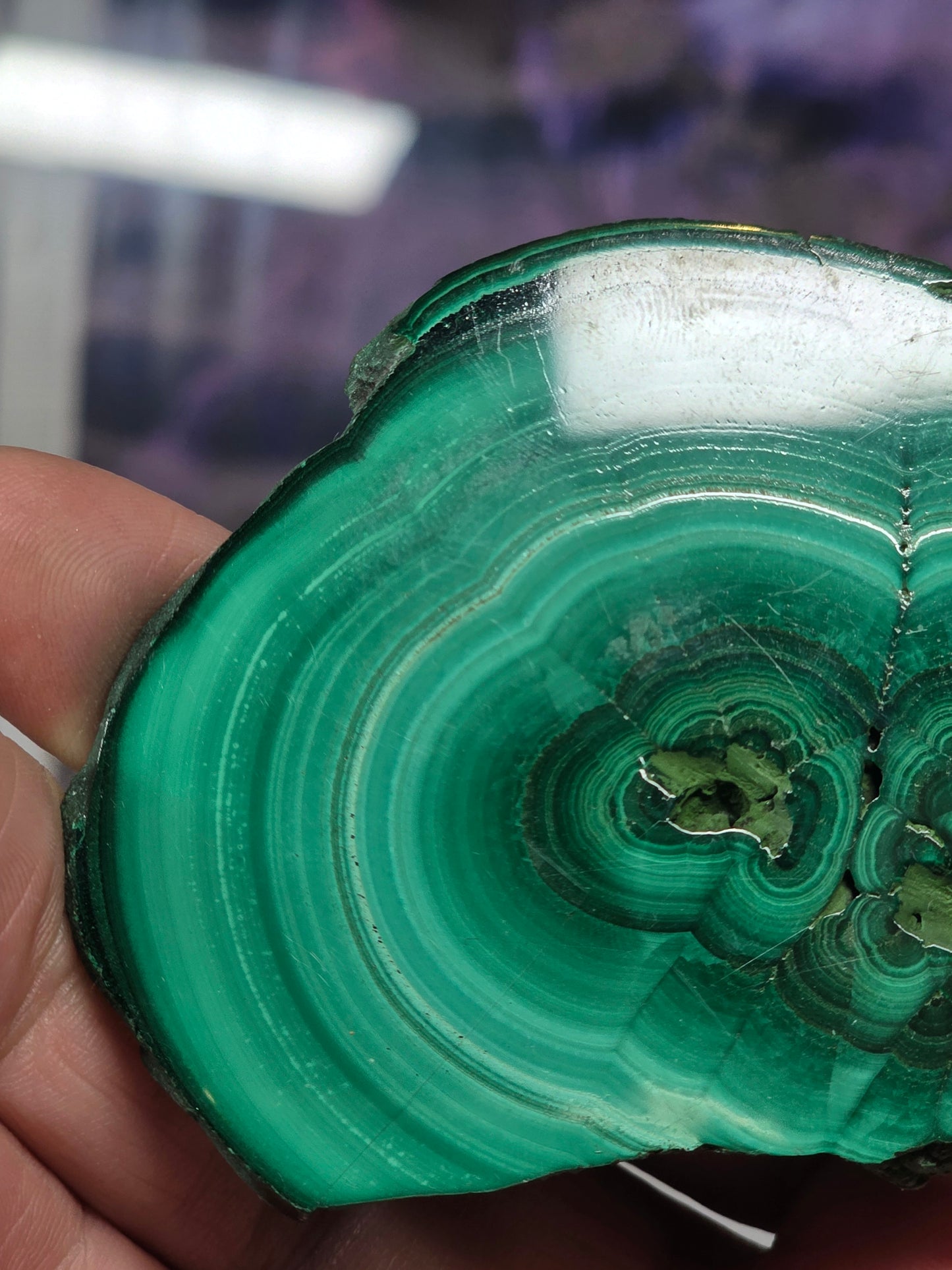 Polished malachite slab 6